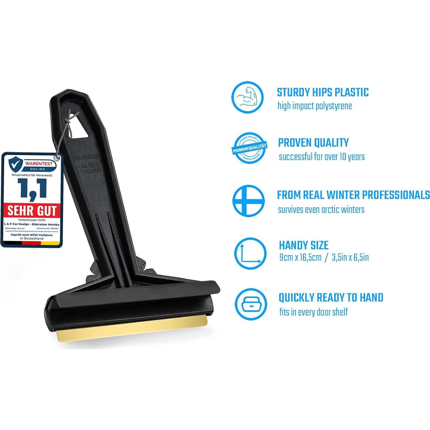 Raspador de Hielo Murska con Cuchilla de Latón - Negro