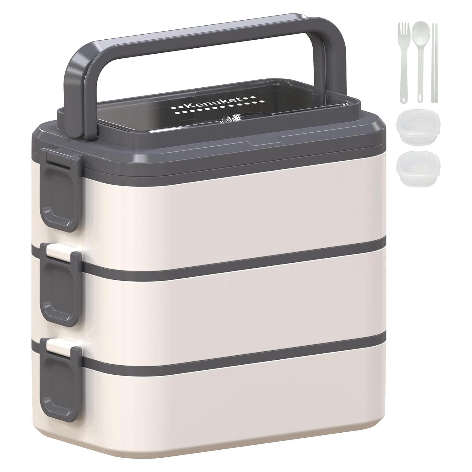 Caja Bento Apilable Kenuket 3000ml 3 Capas A Prueba de Fugas