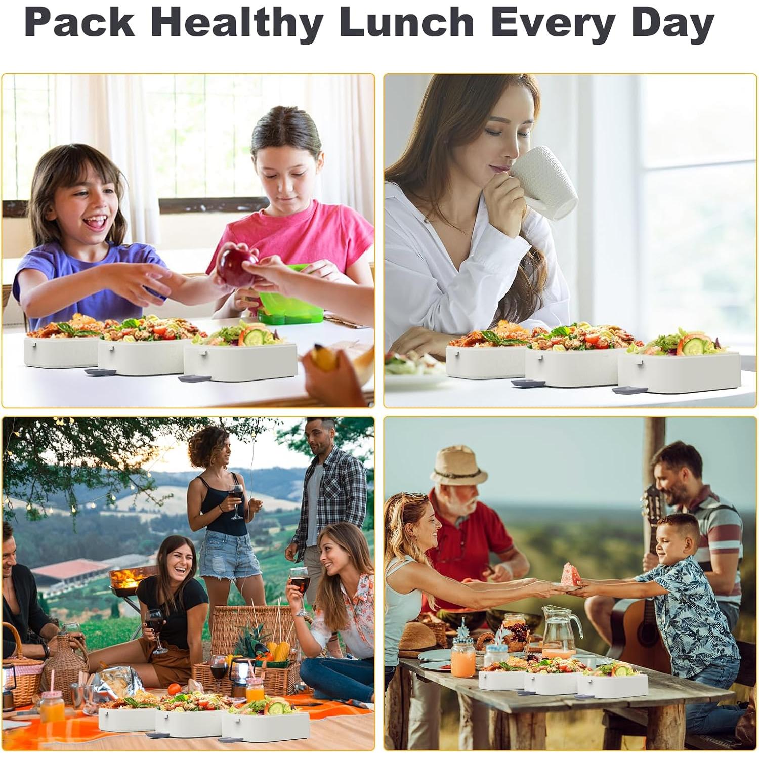 Caja Bento Apilable Kenuket 3000ml 3 Capas A Prueba de Fugas