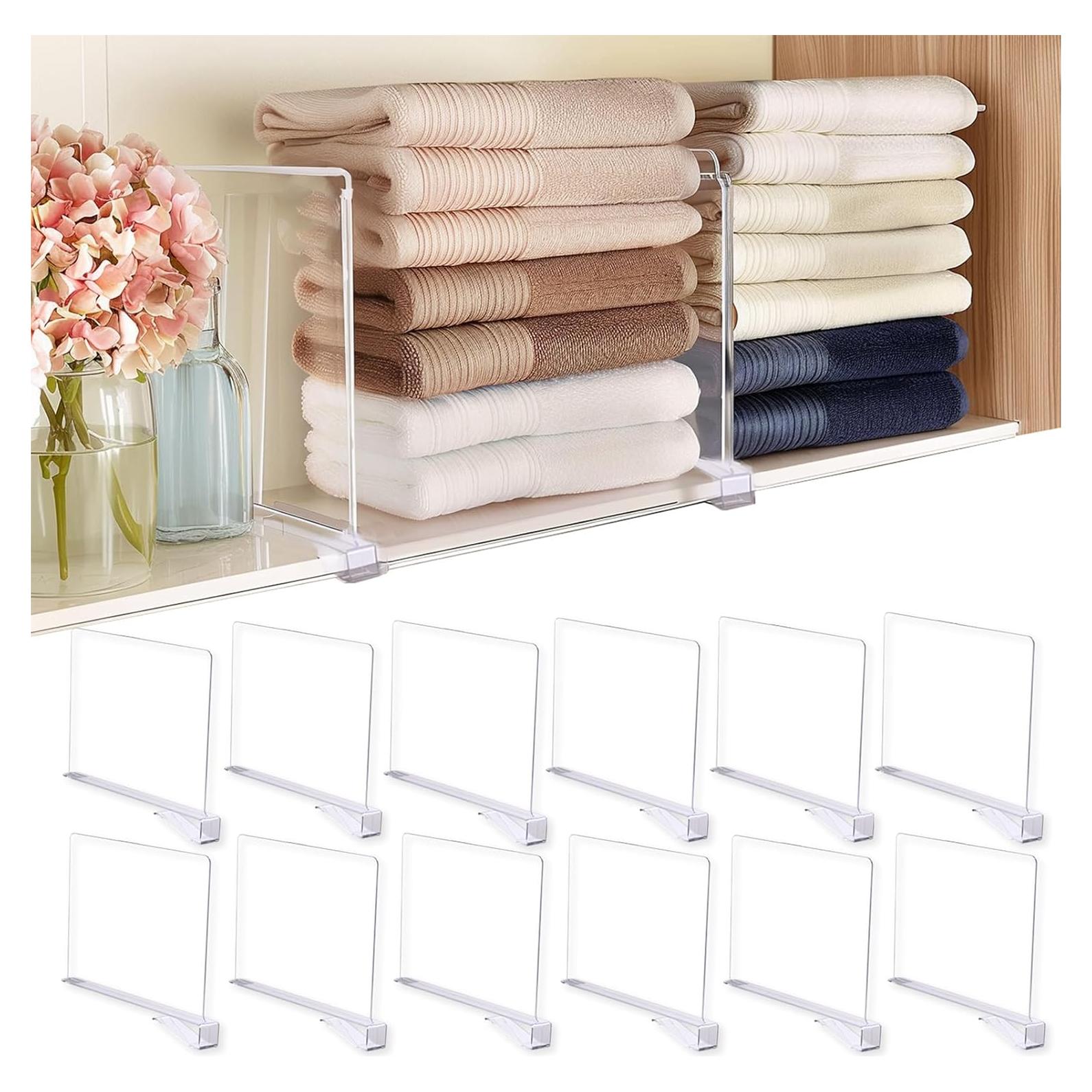 Divisores de Estante Acrílico LILIYAB 12Pcs para Closet