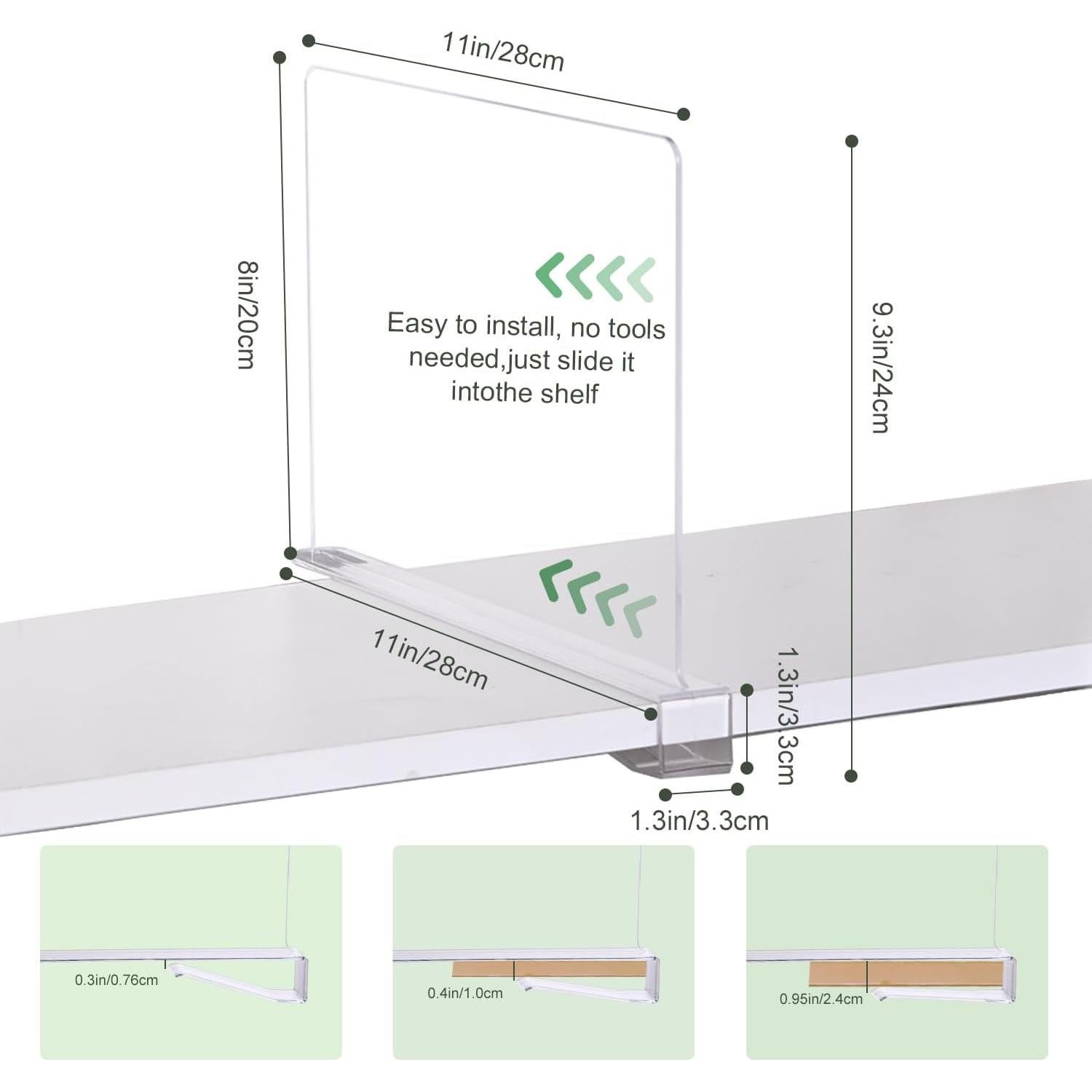 Divisores de Estante Acrílico LILIYAB 12Pcs para Closet