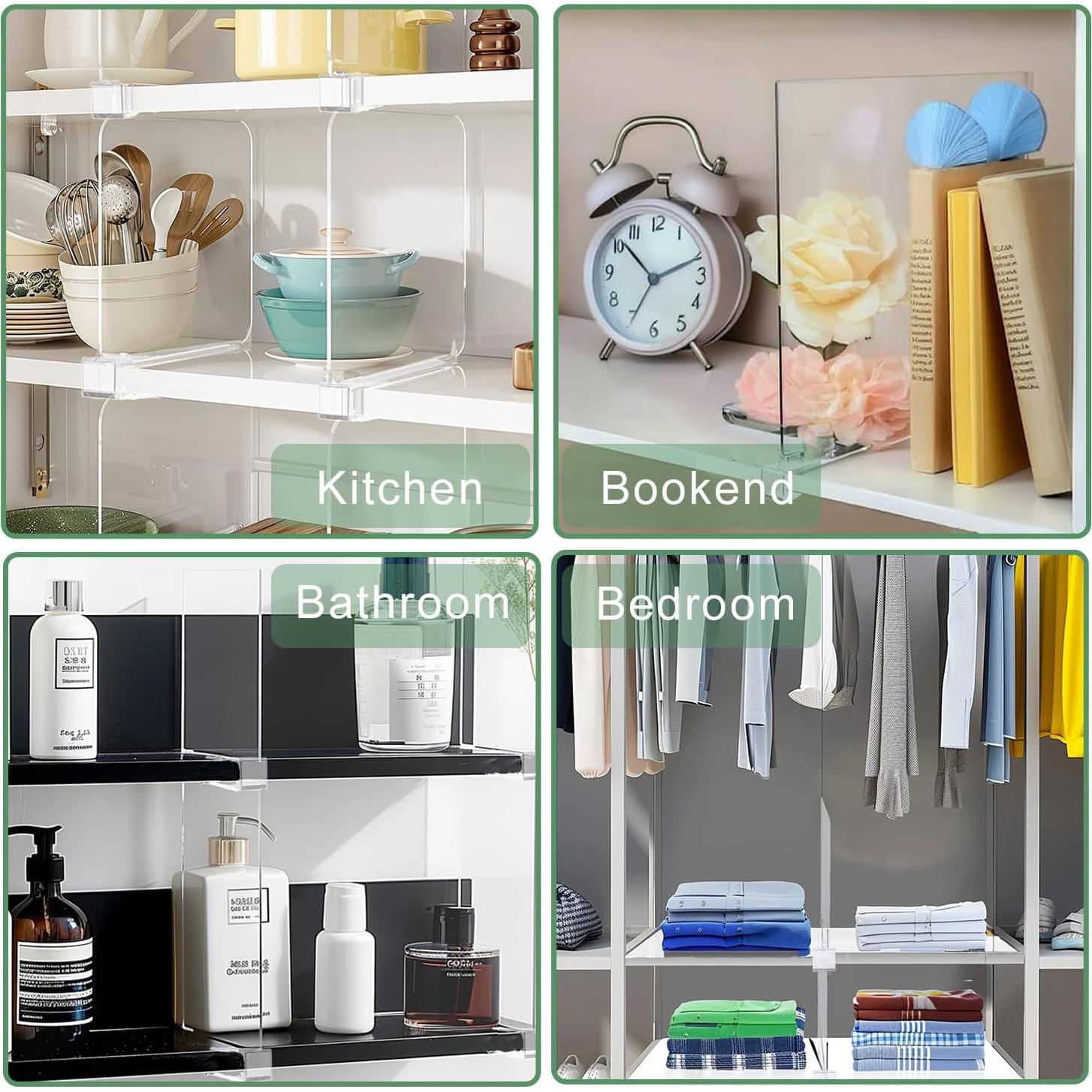 Divisores de Estante Acrílico LILIYAB 12Pcs para Closet