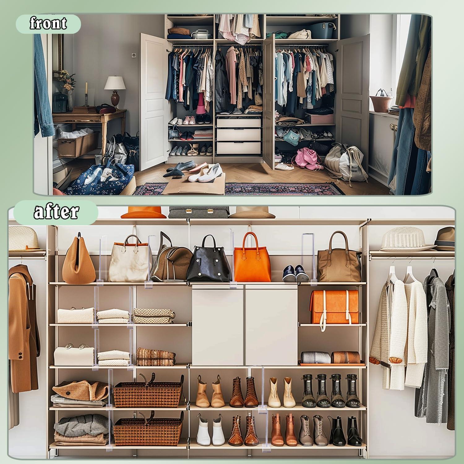 Divisores de Estante Acrílico LILIYAB 12Pcs para Closet