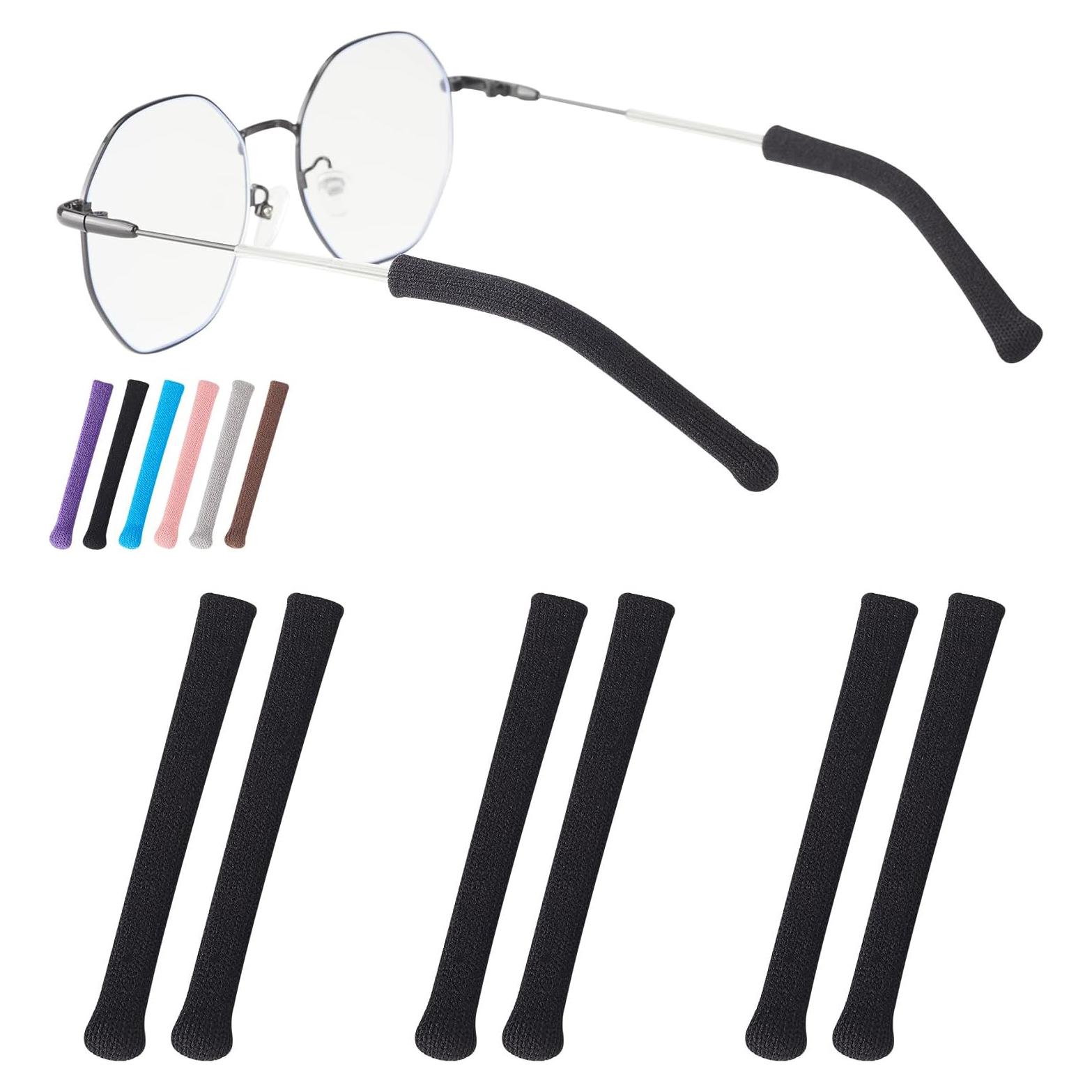 Cojines para orejas de gafas Omnful, 5 pares negros, algodón suave