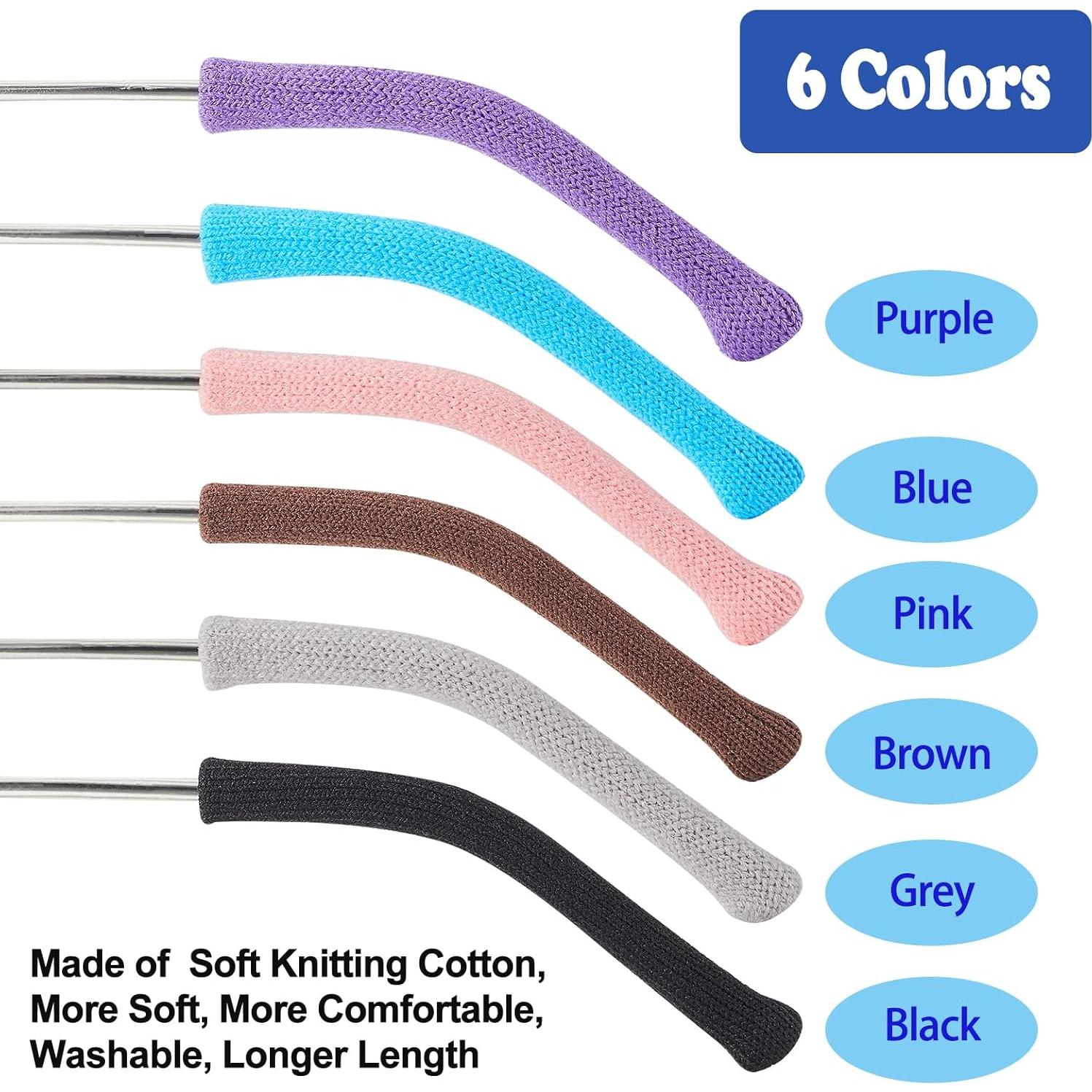 Cojines para orejas de gafas Omnful, 5 pares negros, algodón suave