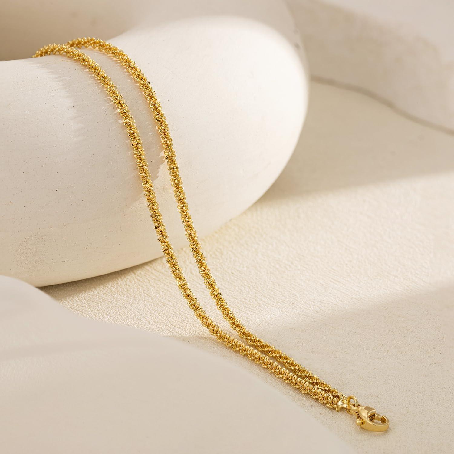 Pulsera de Tobillo Tewiky de Plata Esterlina Ajustable Dorada