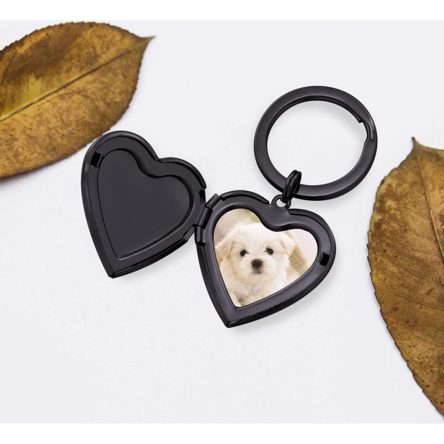 Llavero de Corazón Plateado PHOCKSIN con Locket para Fotos