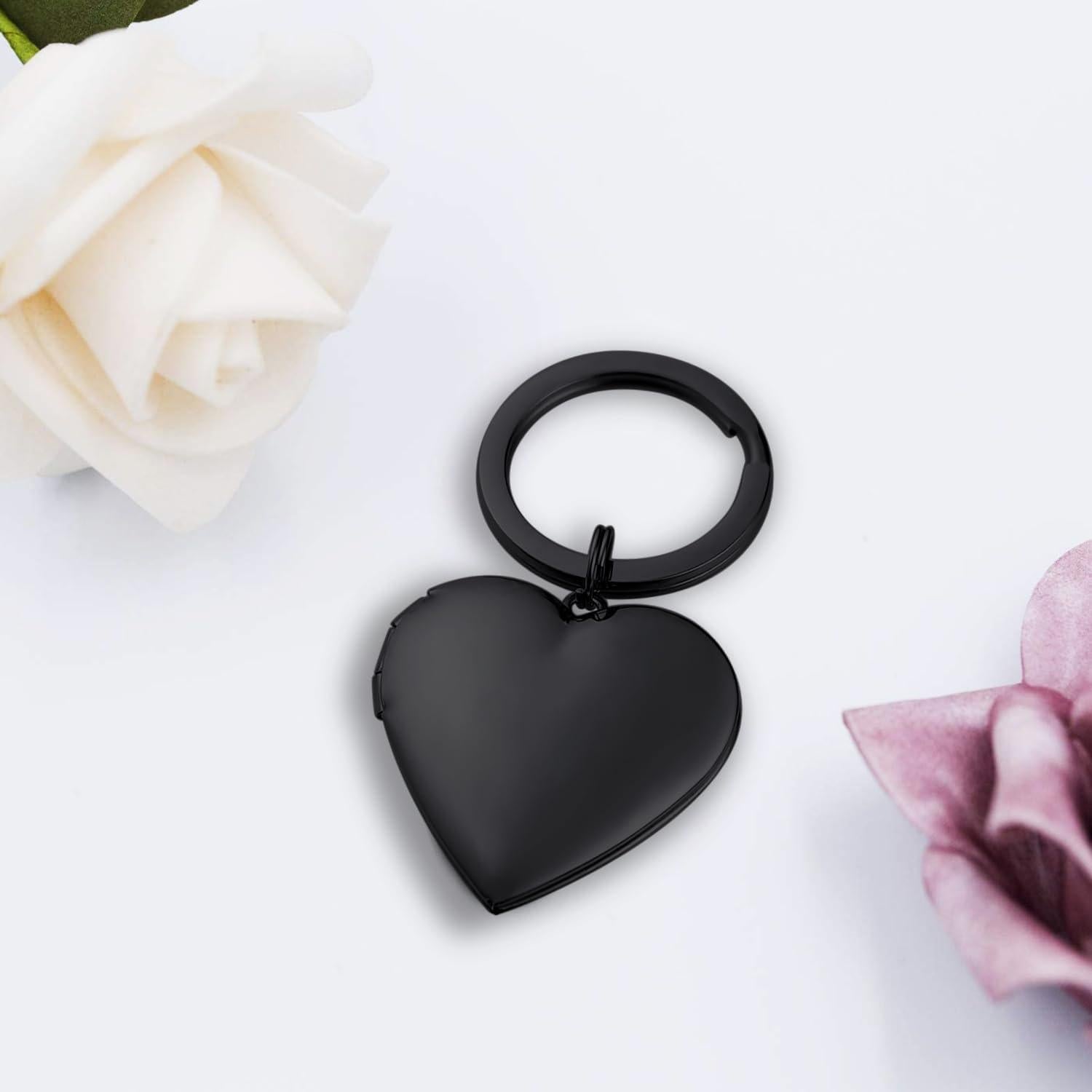 Llavero de Corazón Plateado PHOCKSIN con Locket para Fotos