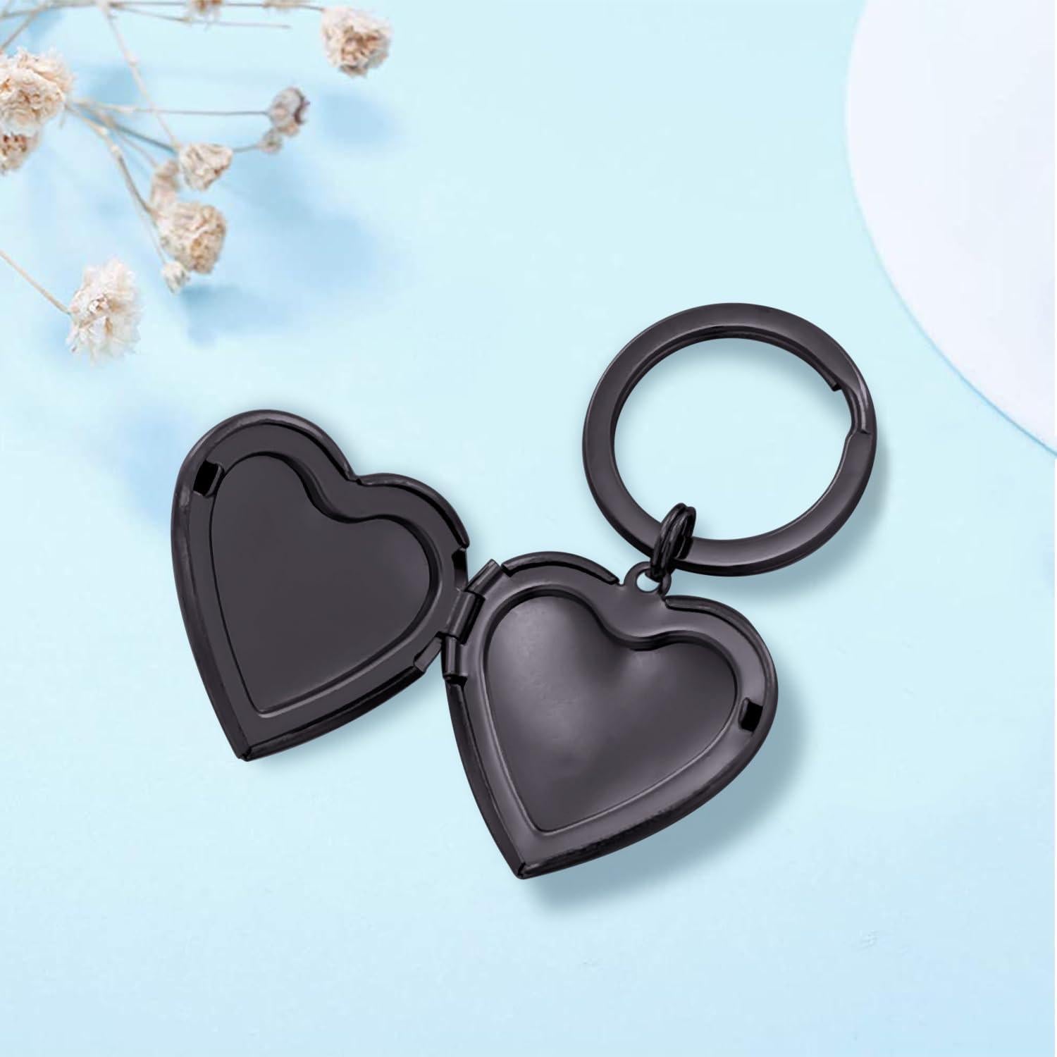 Llavero de Corazón Plateado PHOCKSIN con Locket para Fotos