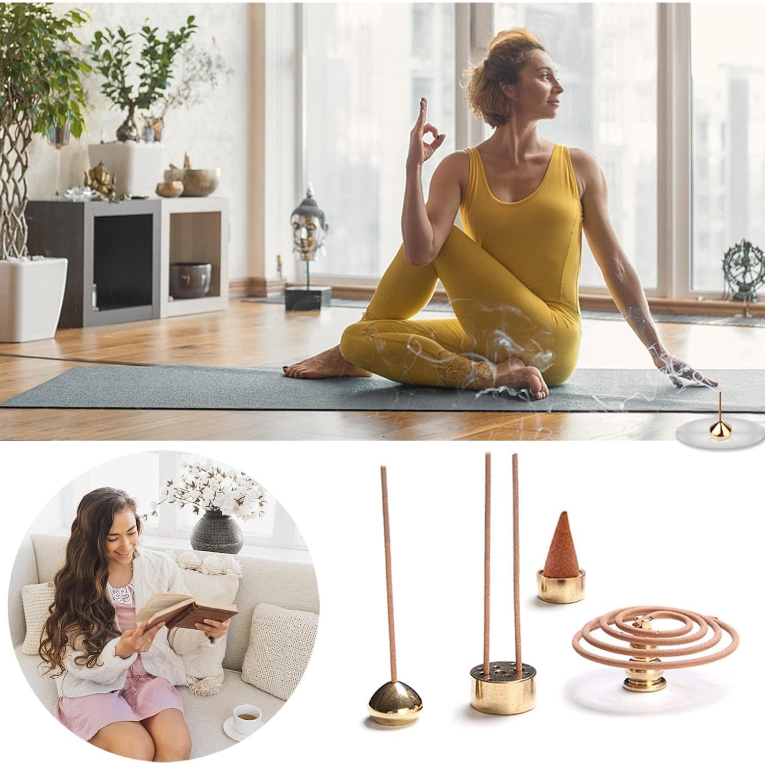 Soporte de Incienso 3 en 1 ABXLNIU de Latón - Fácil Limpieza