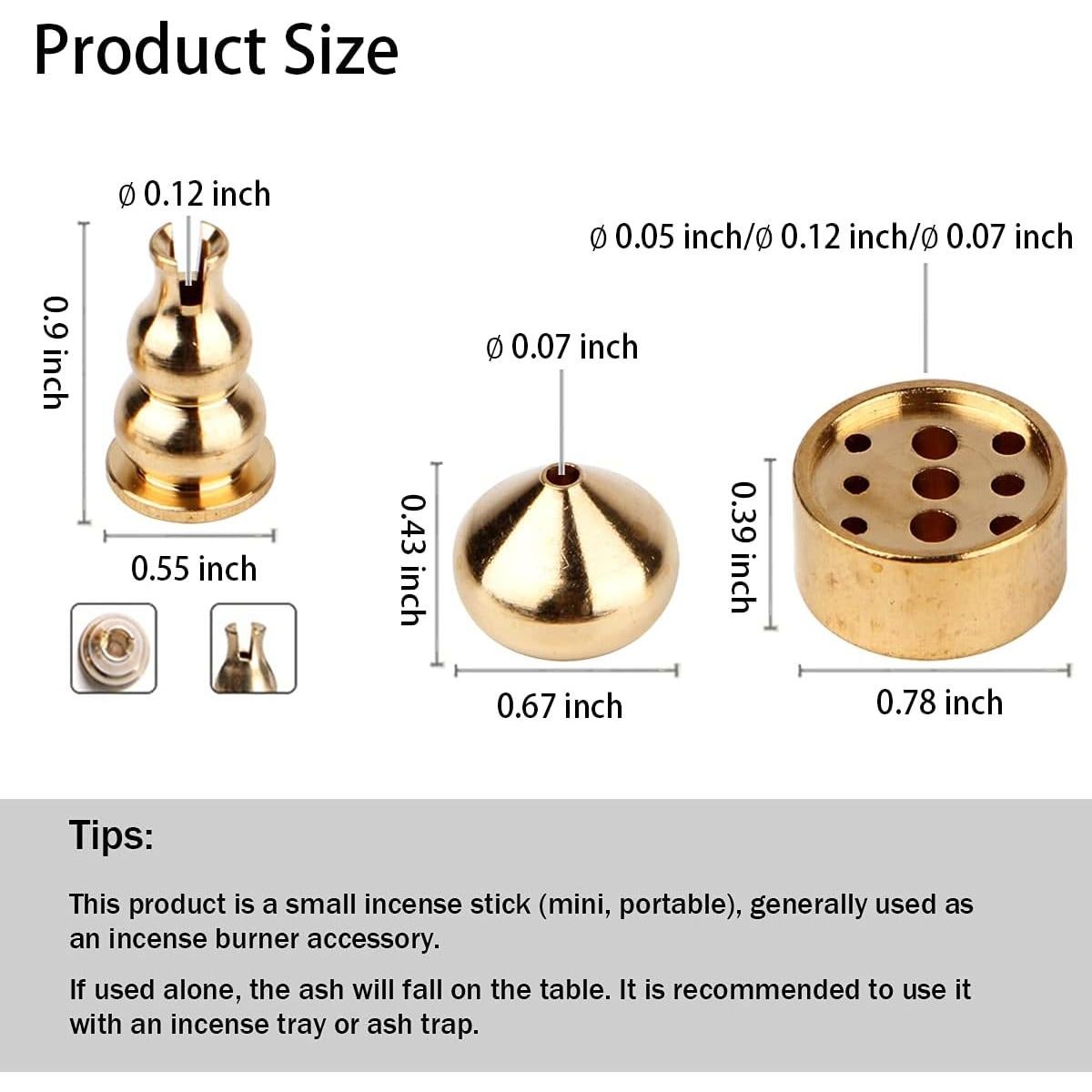 Soporte de Incienso 3 en 1 ABXLNIU de Latón - Fácil Limpieza
