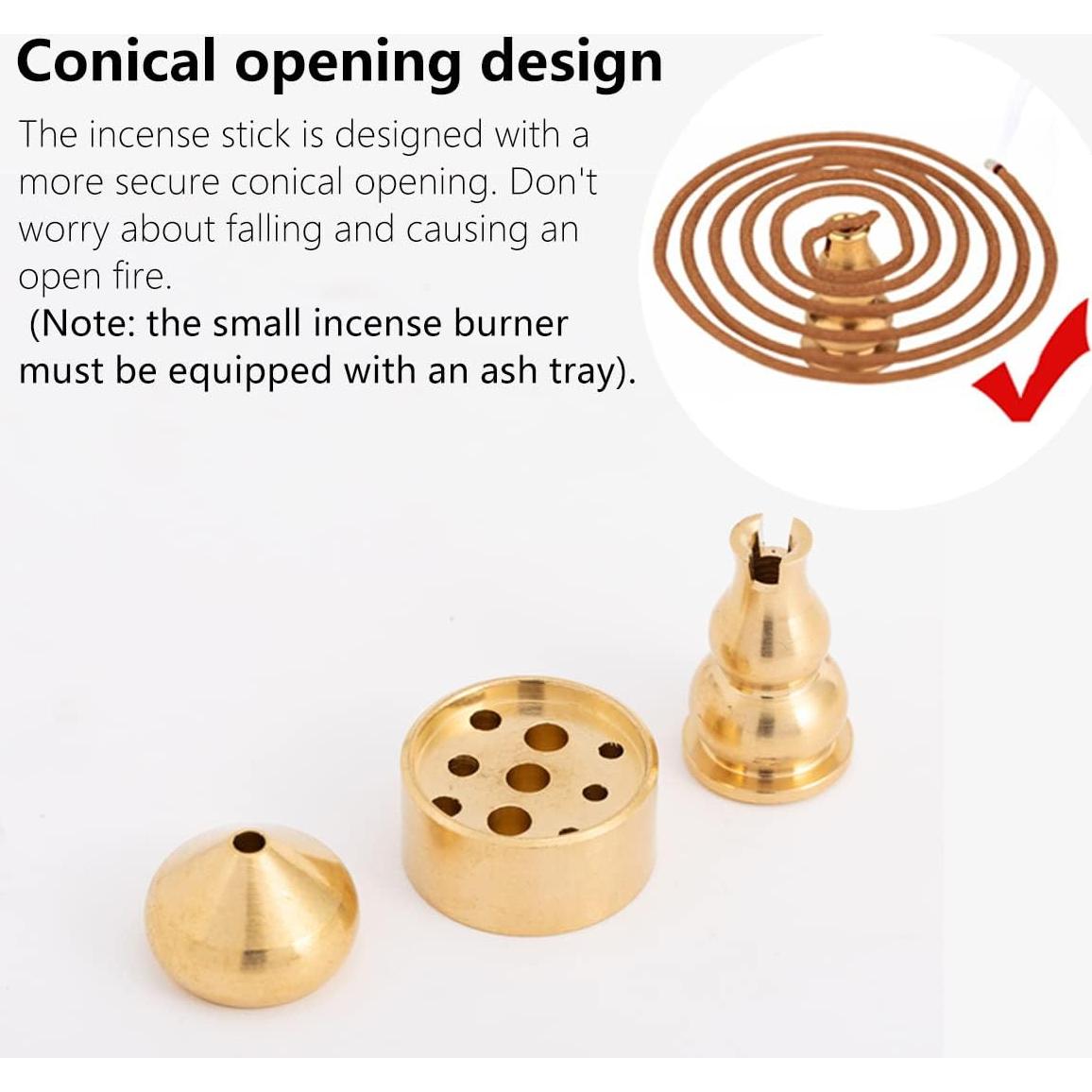 Soporte de Incienso 3 en 1 ABXLNIU de Latón - Fácil Limpieza