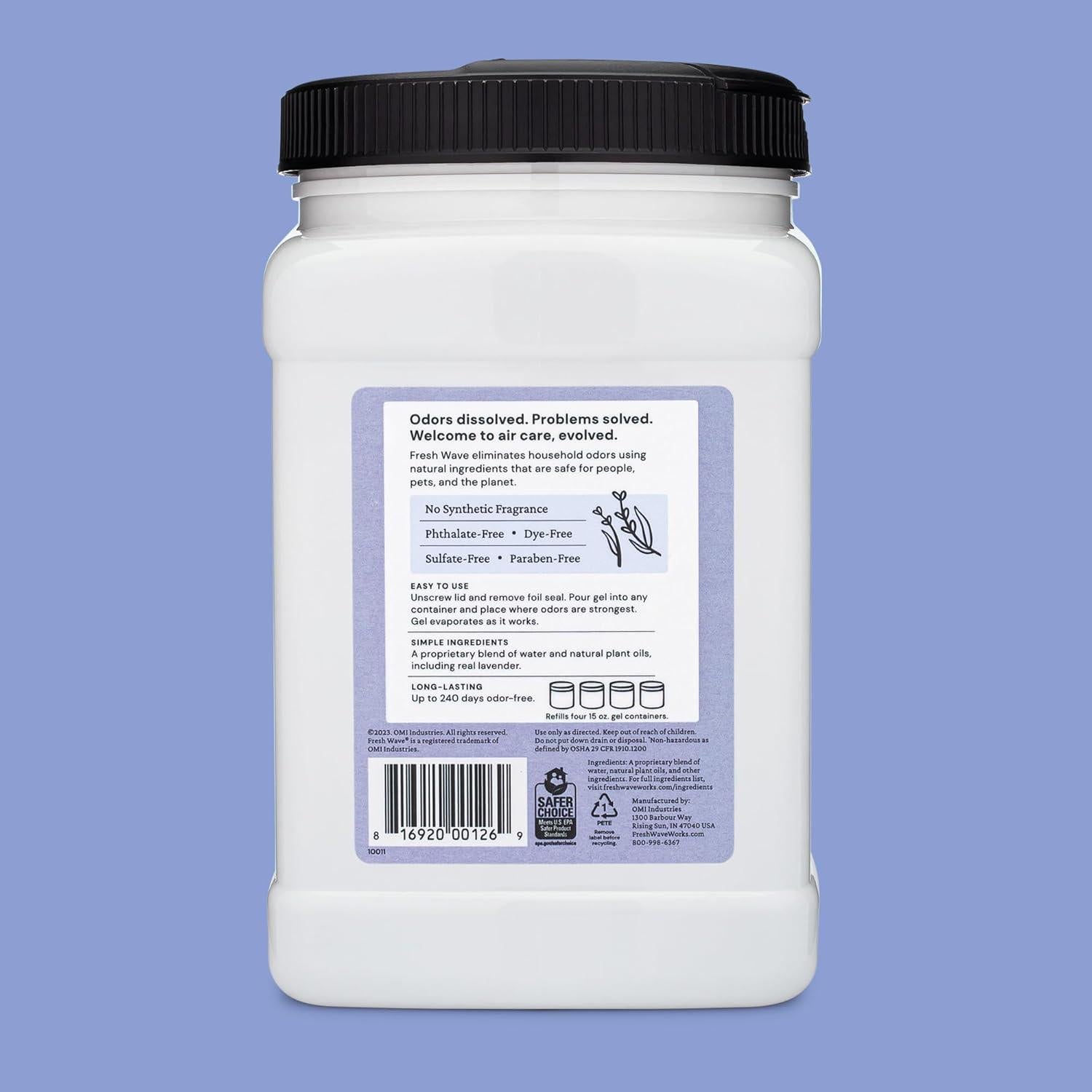 Recarga Gel Eliminador de Olores Fresh Wave Lavanda 1.89L