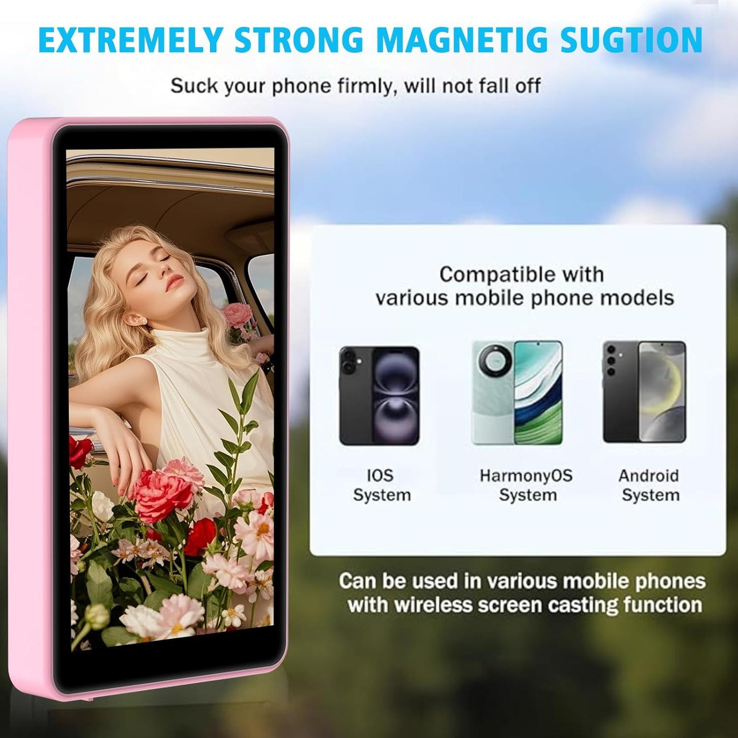 Monitor de Vlog Magnético 4K Rosa para Teléfono iPhone/Android