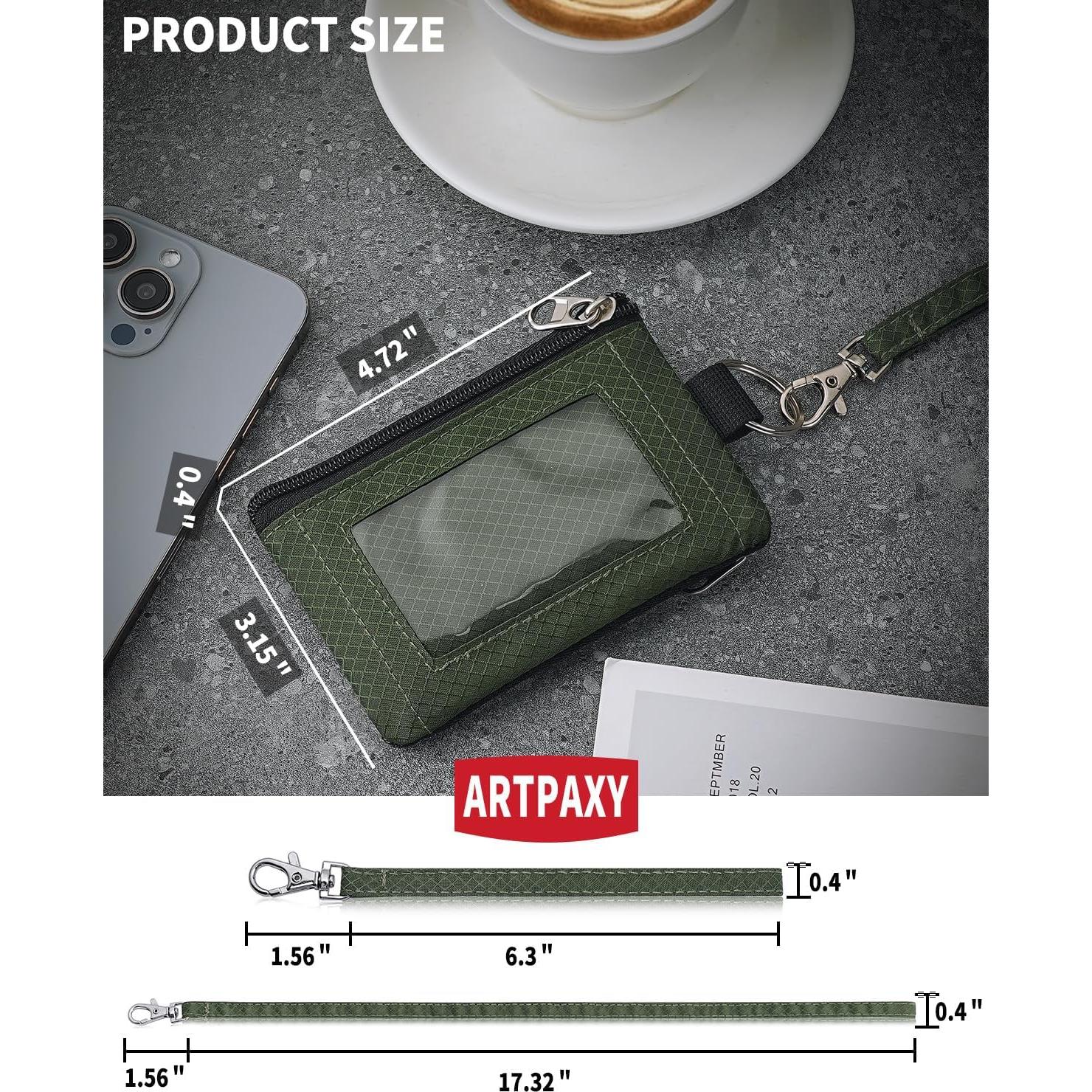 Billetera Minimalista Artpaxy Verde Militar con Bloqueo RFID