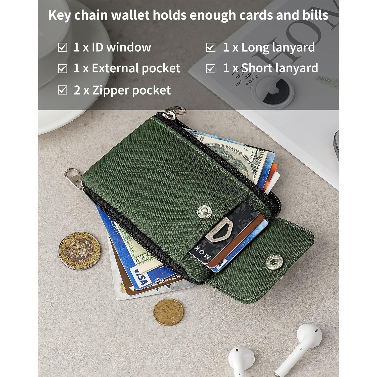 Billetera Minimalista Artpaxy Verde Militar con Bloqueo RFID