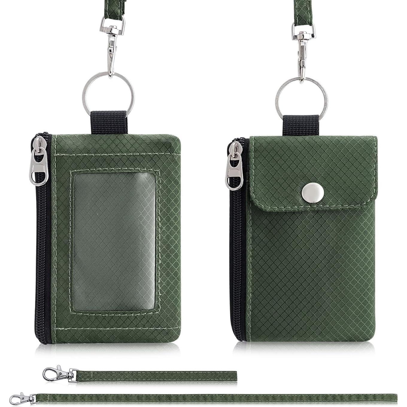 Billetera Minimalista Artpaxy Verde Militar con Bloqueo RFID