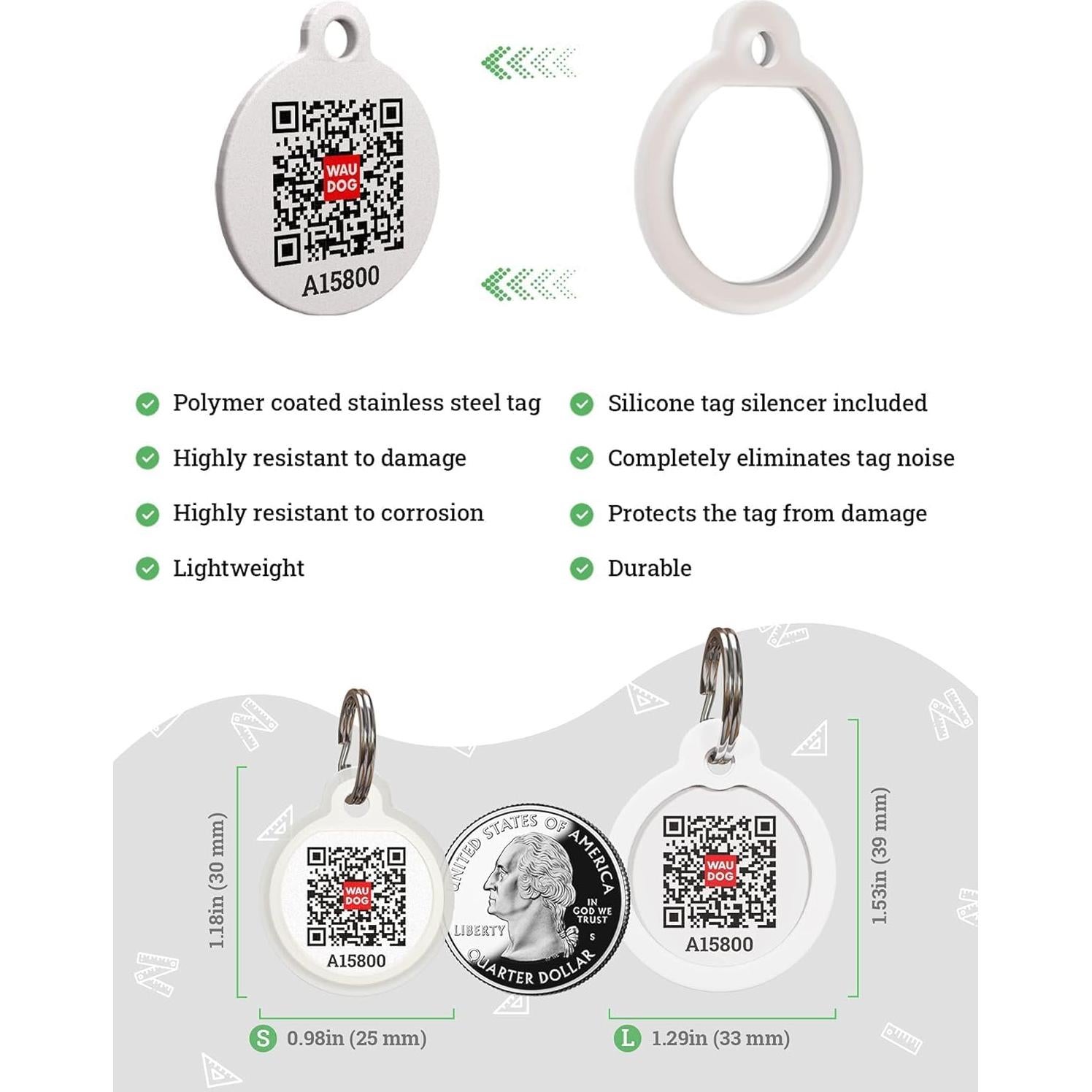 Etiqueta de Identificación QR para Perros WAUDOG Grande Nasa