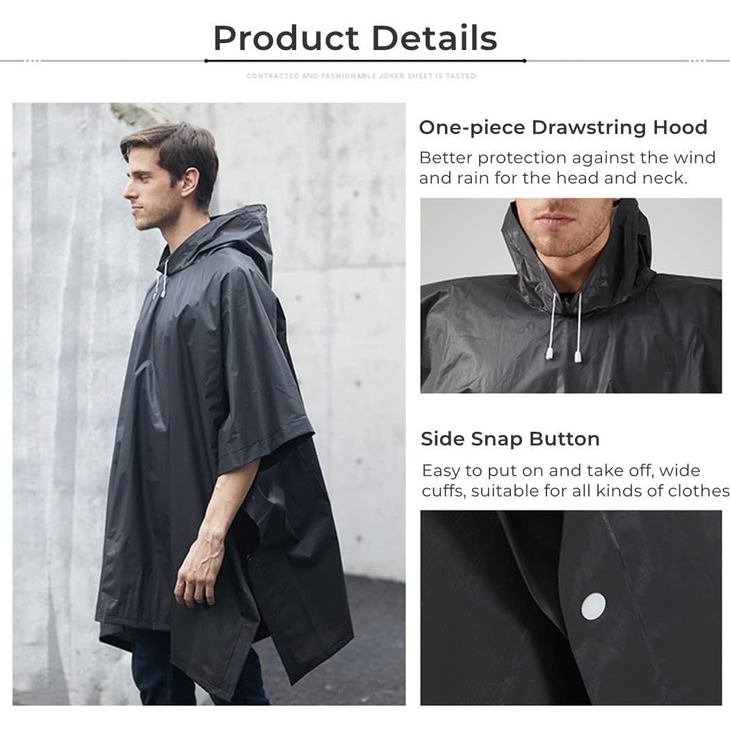 Poncho de Lluvia Reutilizable RUISHYY para Adultos - EVA Impermeable