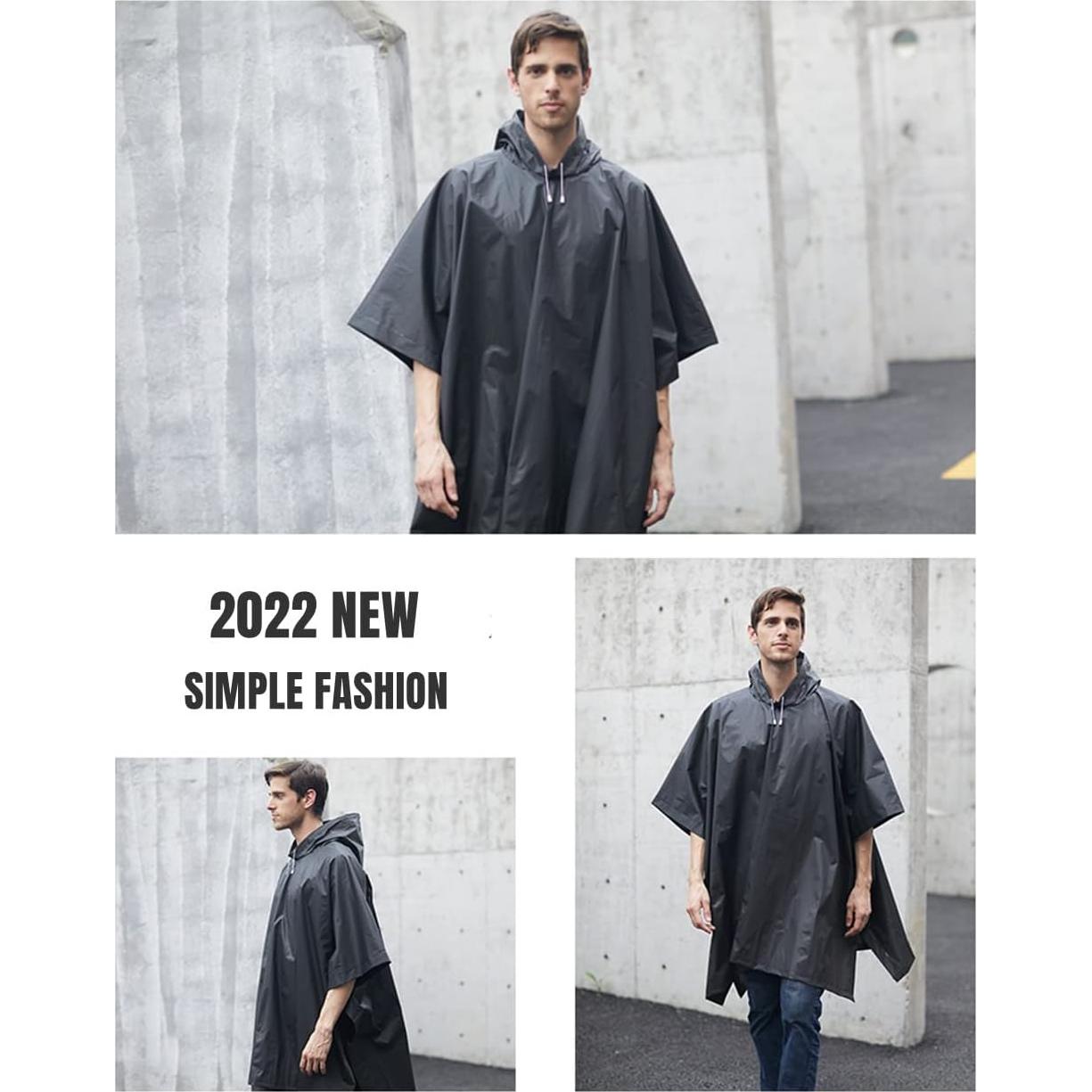 Poncho de Lluvia Reutilizable RUISHYY para Adultos - EVA Impermeable