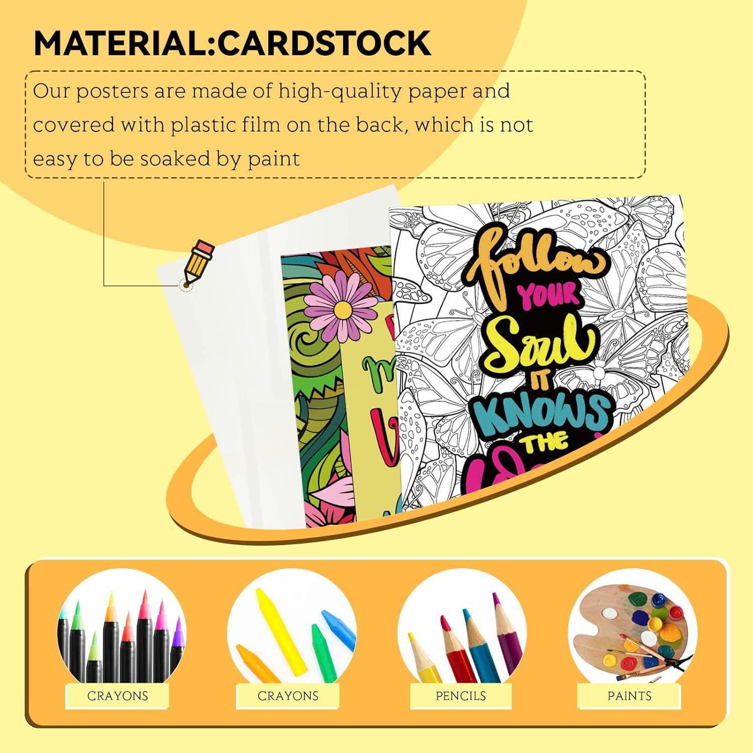 Pósteres de Colorear Mandala ZOIIWA 24 Hojas Inspiracionales