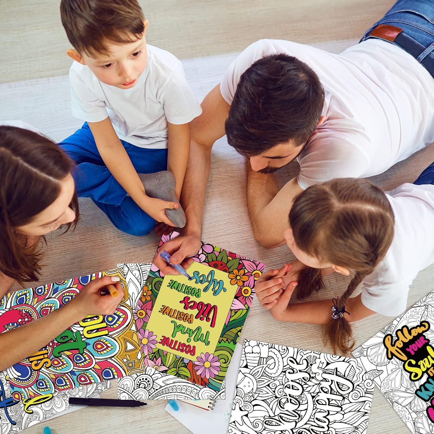 Pósteres de Colorear Mandala ZOIIWA 24 Hojas Inspiracionales