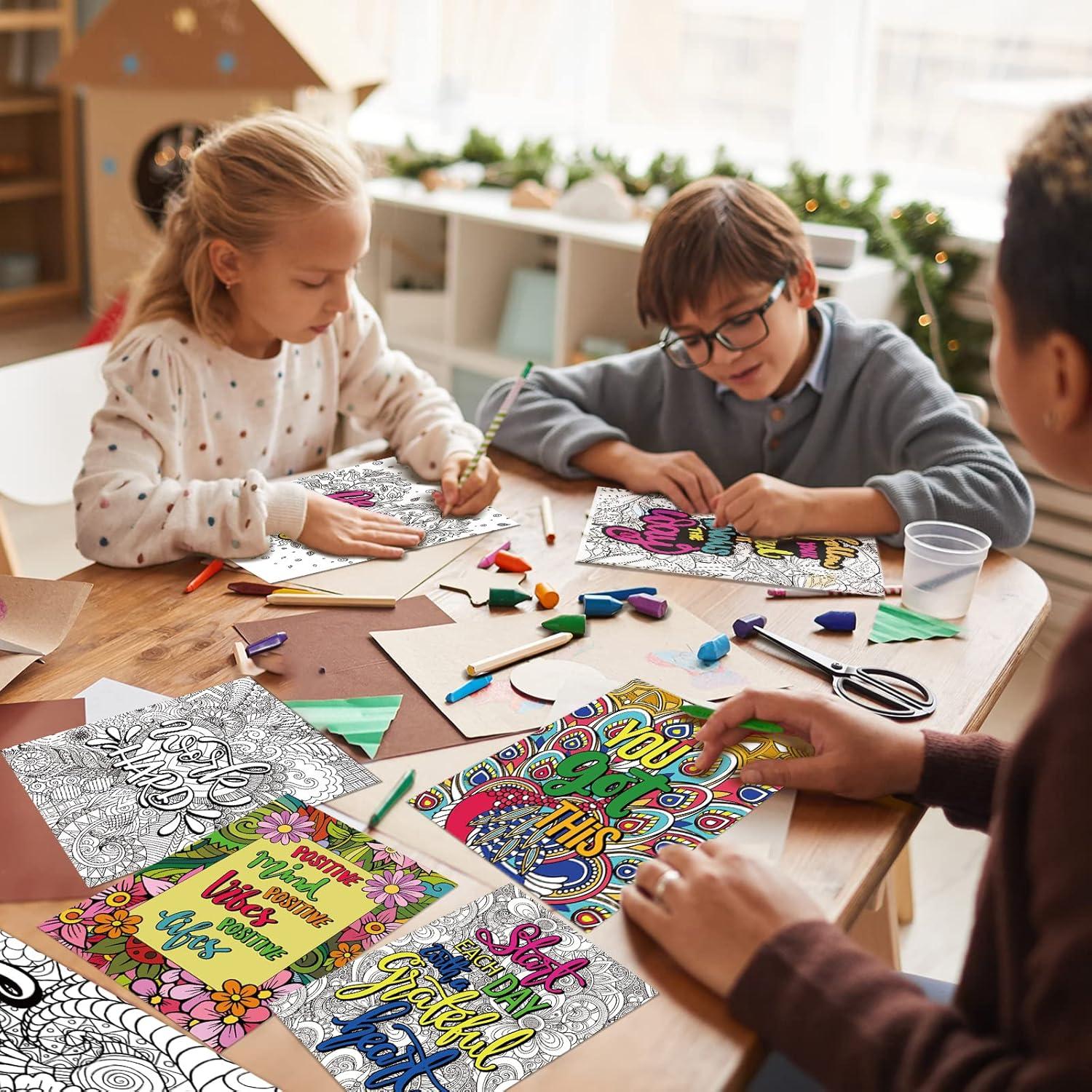 Pósteres de Colorear Mandala ZOIIWA 24 Hojas Inspiracionales