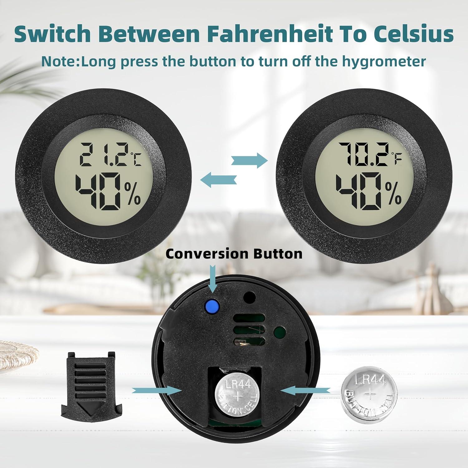 Mini Higrómetro Digital EWPJDK - Paquete de 4 Medidores