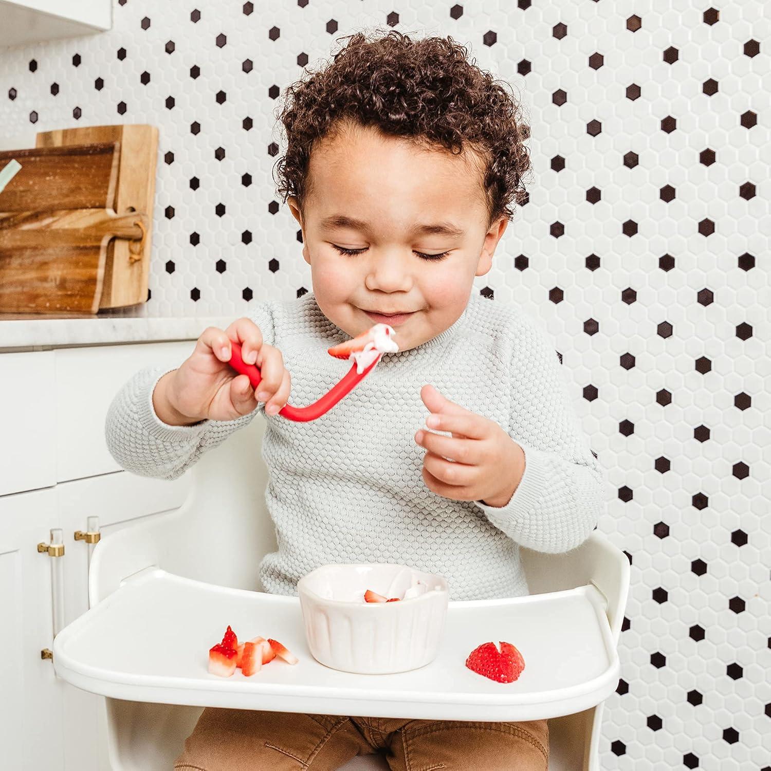 Cucharas de Silicona WeeSprout para Bebés - Set de 3 Flexibles