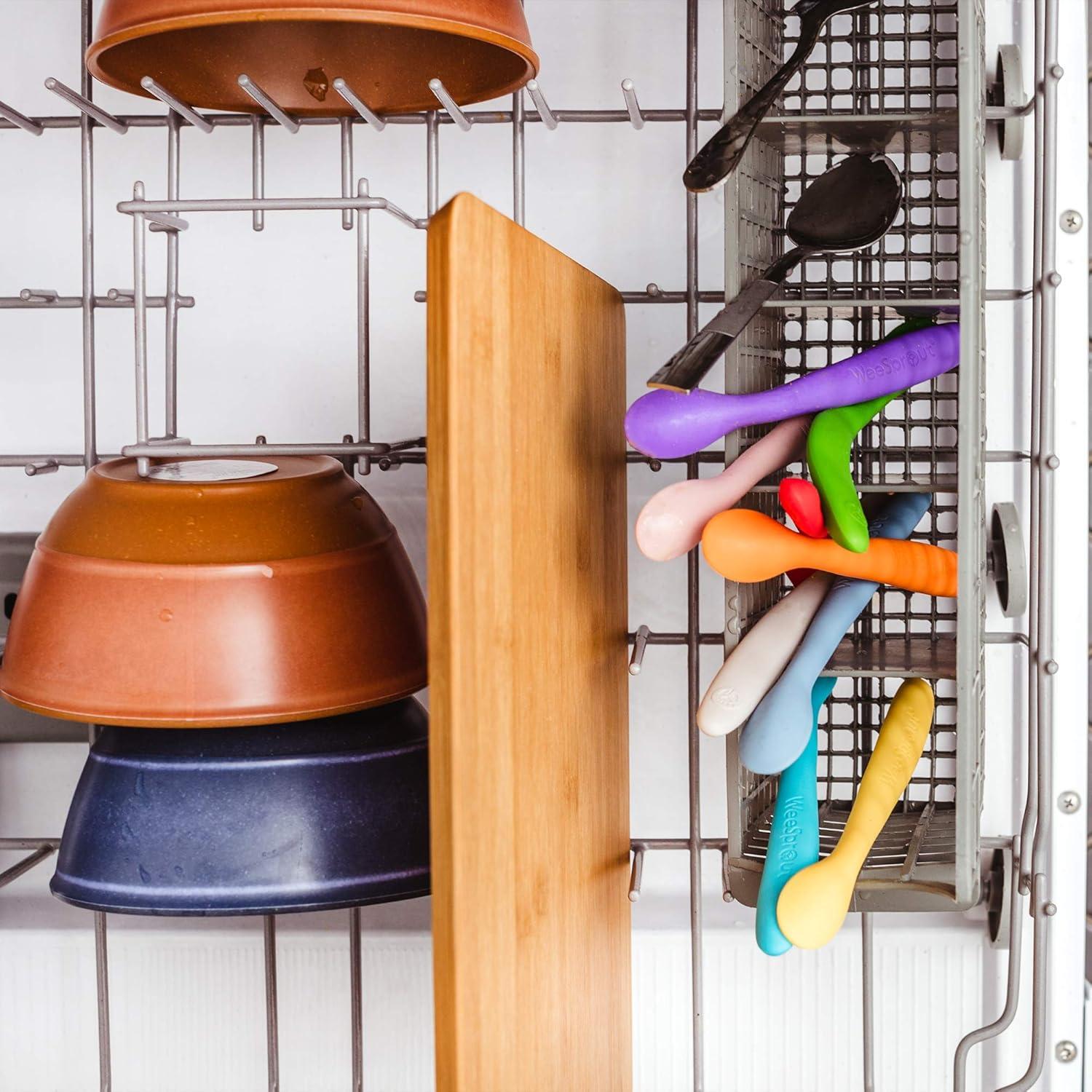 Cucharas de Silicona WeeSprout para Bebés - Set de 3 Flexibles