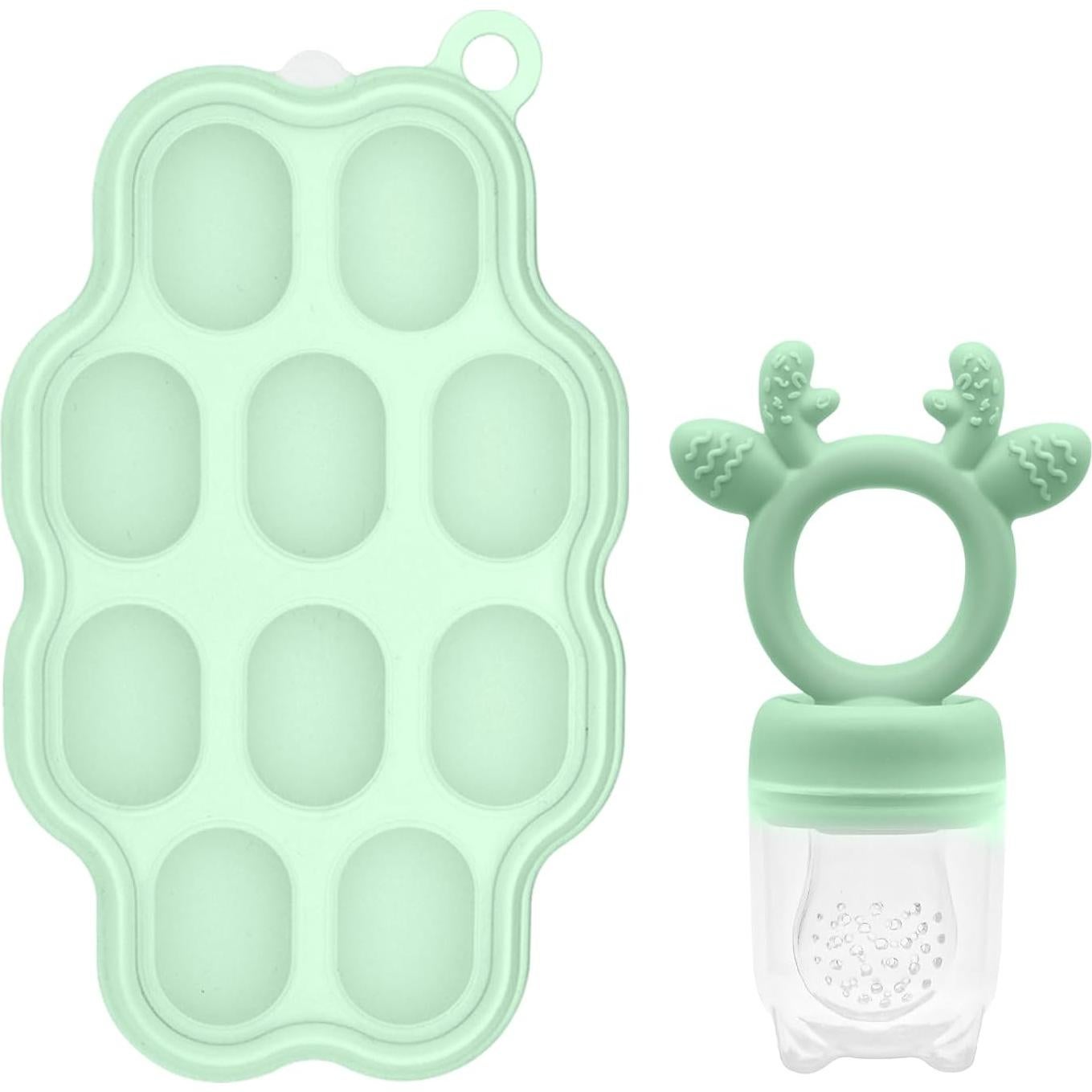 Moldes de Popsicle y Alimentador de Comida Bebé Silicona Verde