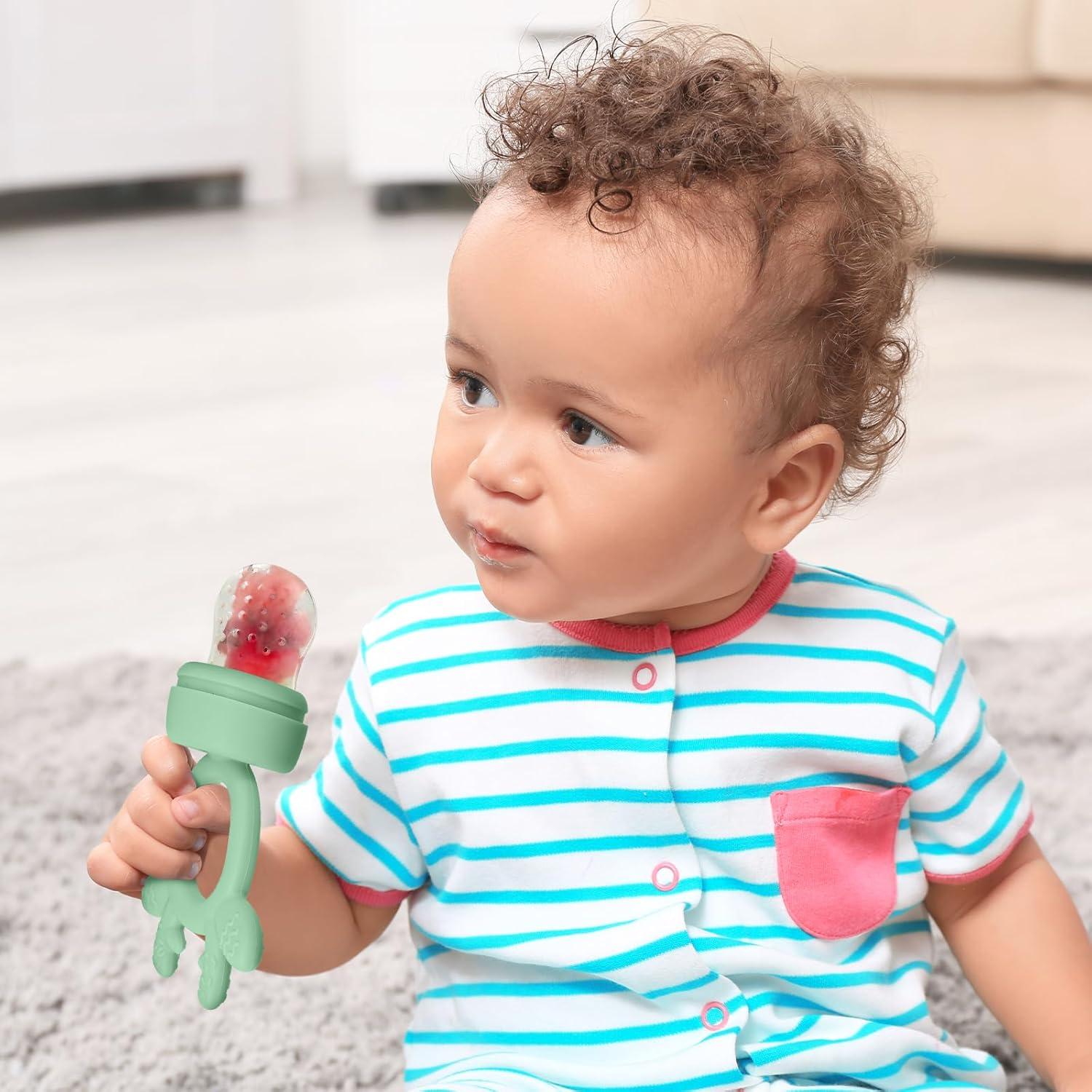 Moldes de Popsicle y Alimentador de Comida Bebé Silicona Verde
