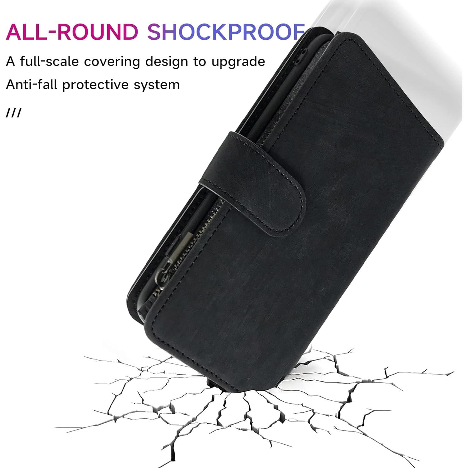 Funda de billetera Dibosom para Cricket Icon 4, cuero negro