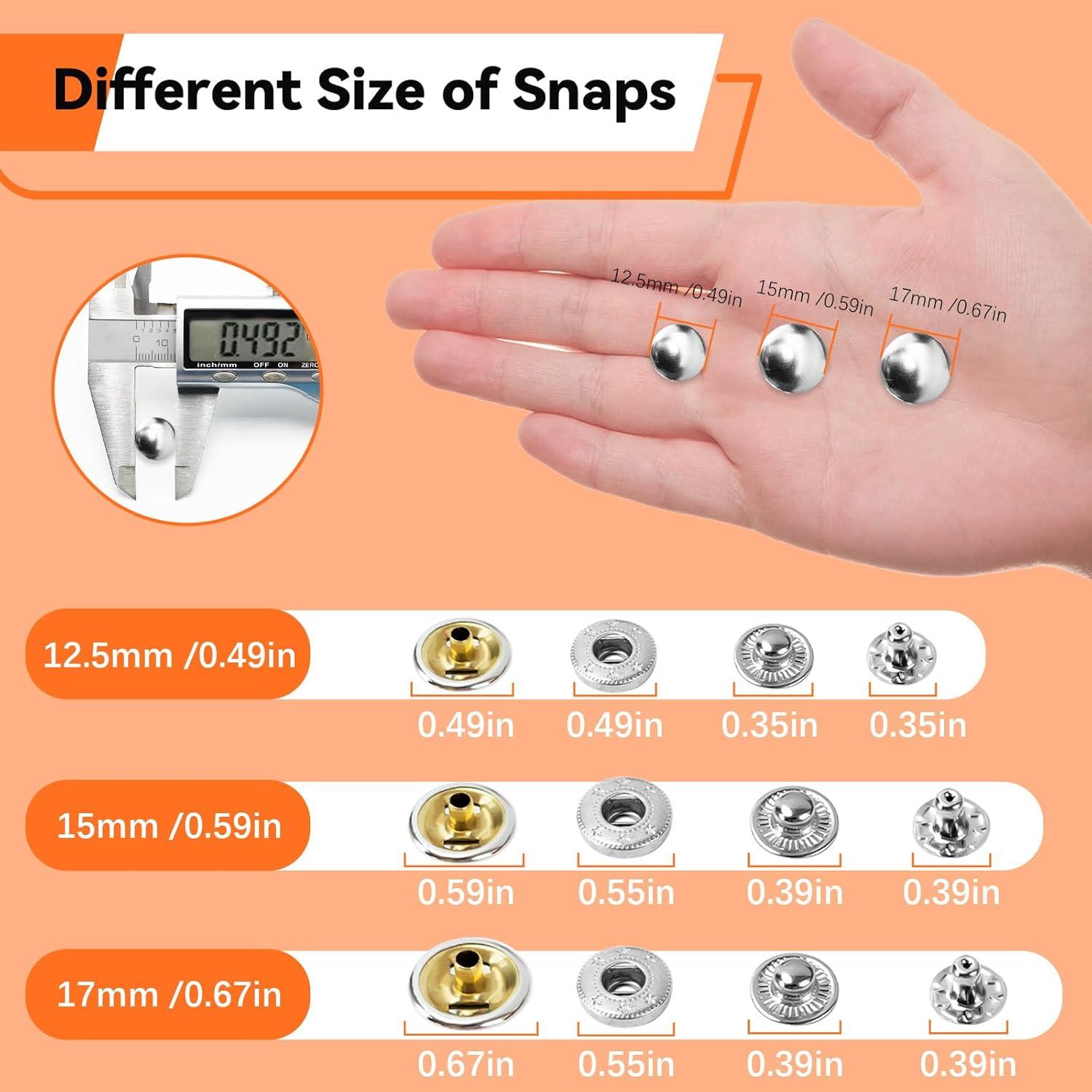 Kit de Botones a Presión Sopnom 12.5mm - 40 Juegos de 4 Colores