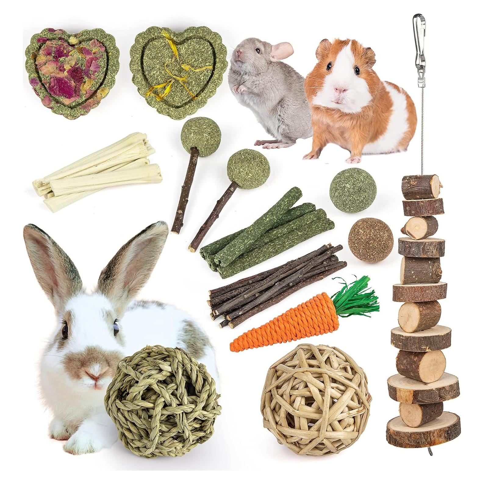 Juguetes Masticables Naturales Sofier para Conejos y Cobayas