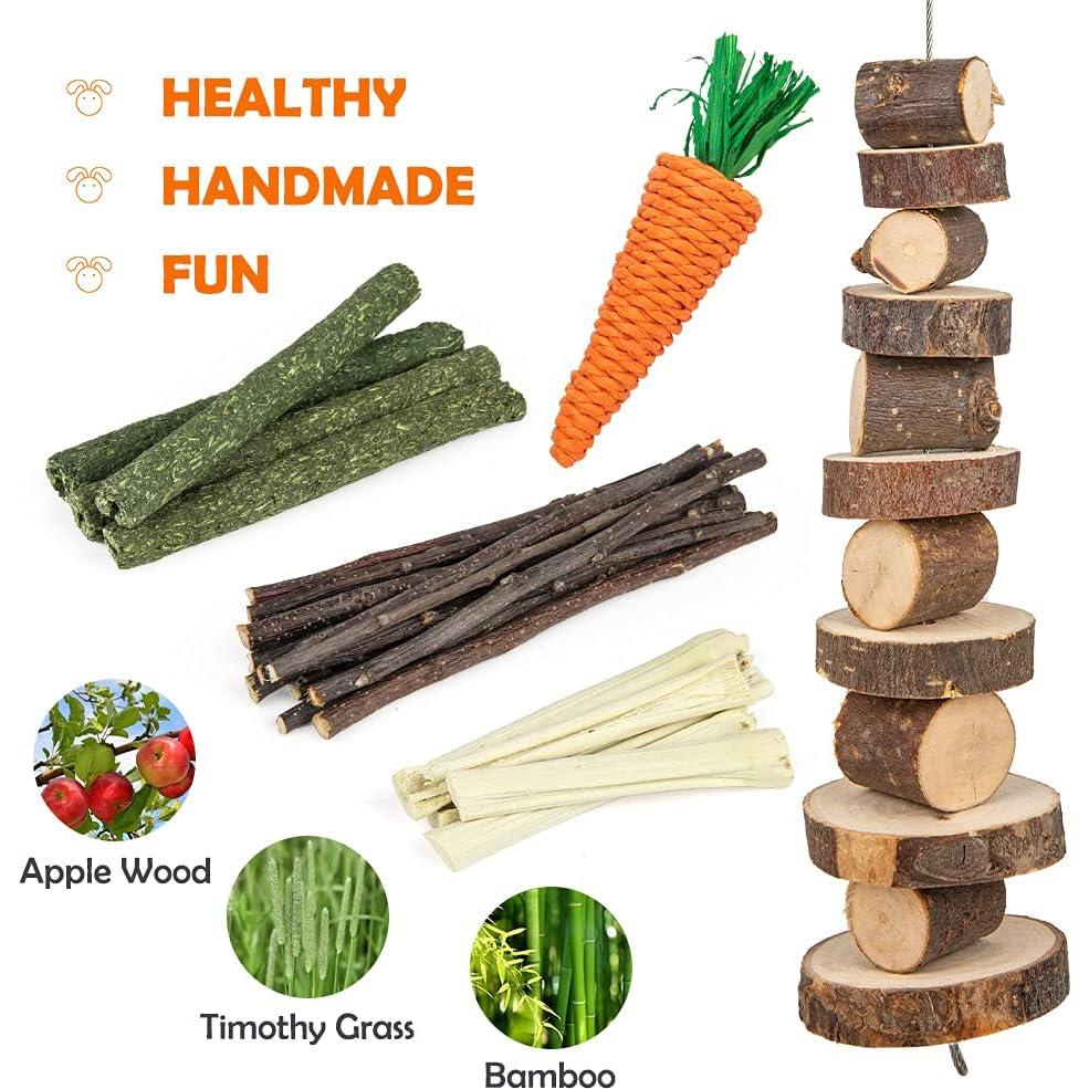 Juguetes Masticables Naturales Sofier para Conejos y Cobayas