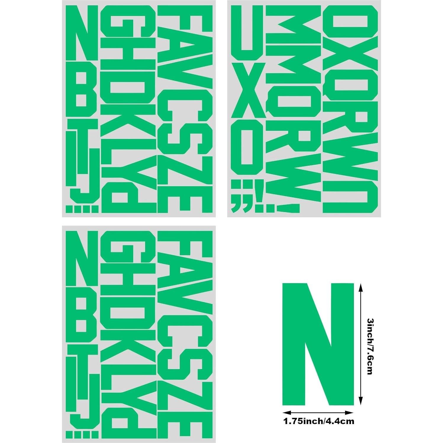 Letras de Transferencia de Calor Yiootop 3 Pulgadas Verde