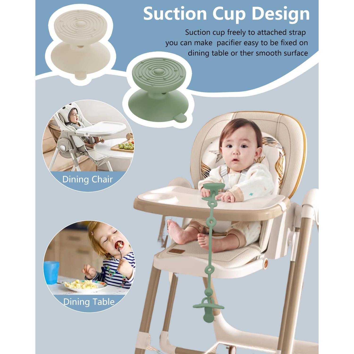 6 Correas de Silicona para Juguetes Bebés con Ventosas