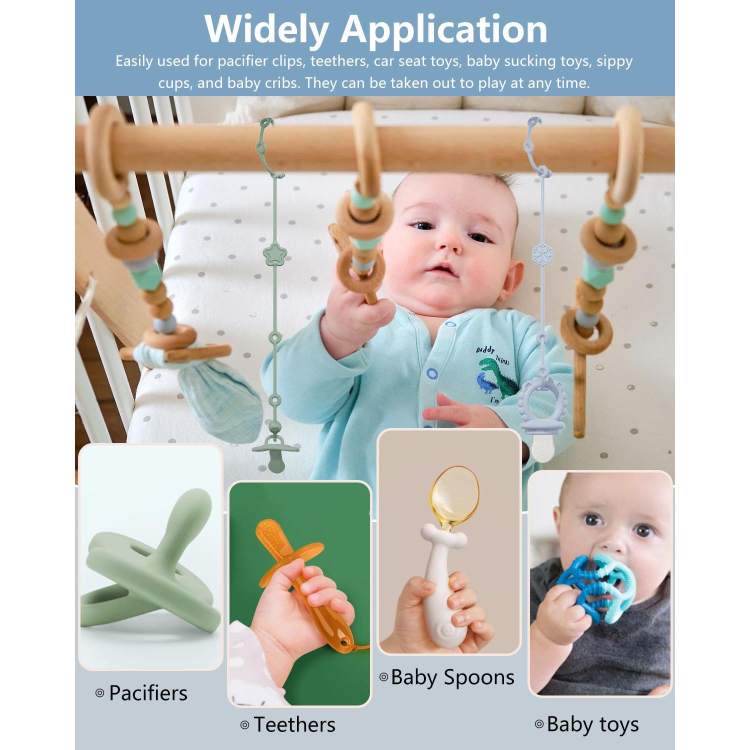 6 Correas de Silicona para Juguetes Bebés con Ventosas