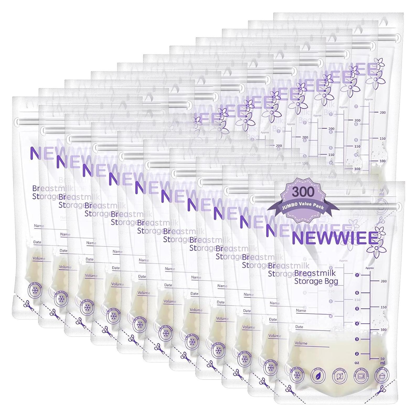 Bolsas de Almacenamiento de Leche Materna Newwiee 300 piezas 240 ml Morado