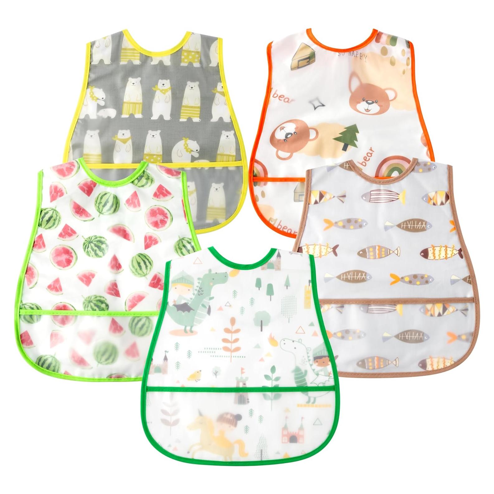 Set de 5 Baberos Impermeables R HORSE para Bebés 6-24 Meses