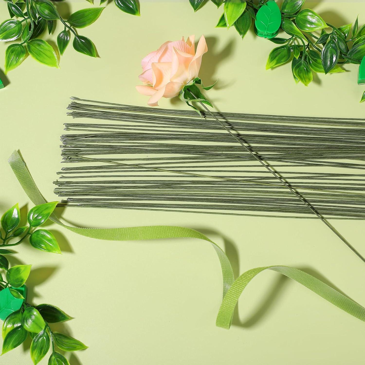 Paquete de 100 Alambres Florales Prudiut Verde 36 cm 1.2 mm
