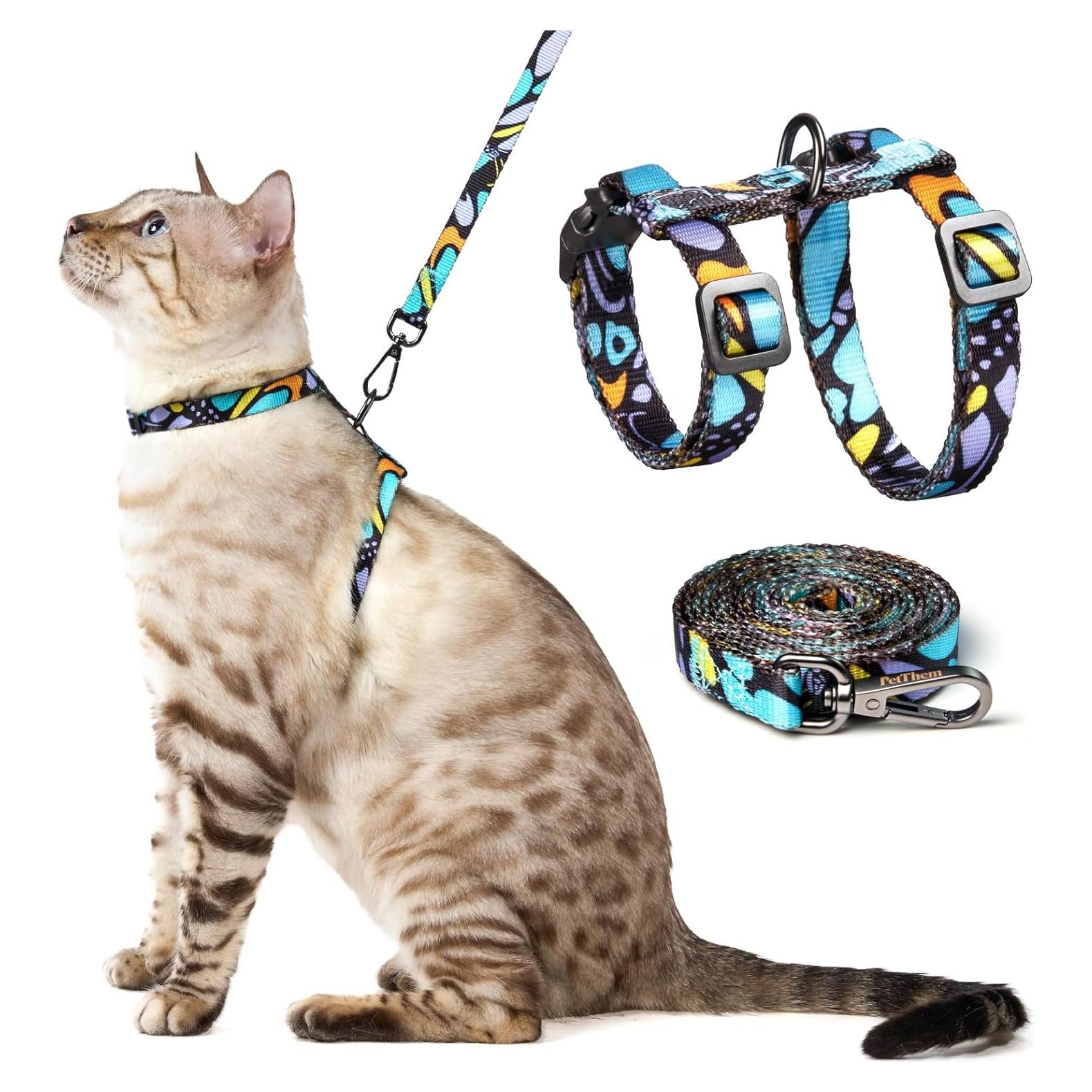 Arnés y Correa para Gato PetThem Ajustable a Prueba de Escape