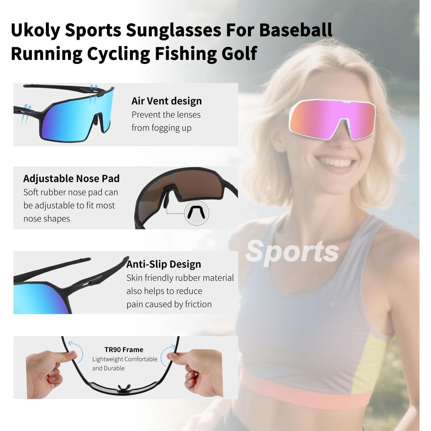 Gafas de sol deportivas Ukoly HD UV400 para hombres y mujeres
