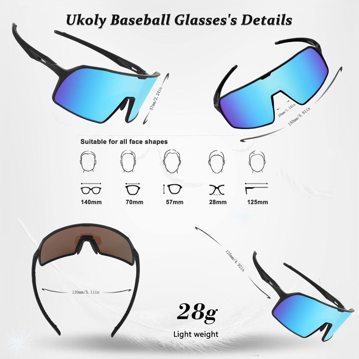 Gafas de sol deportivas Ukoly HD UV400 para hombres y mujeres