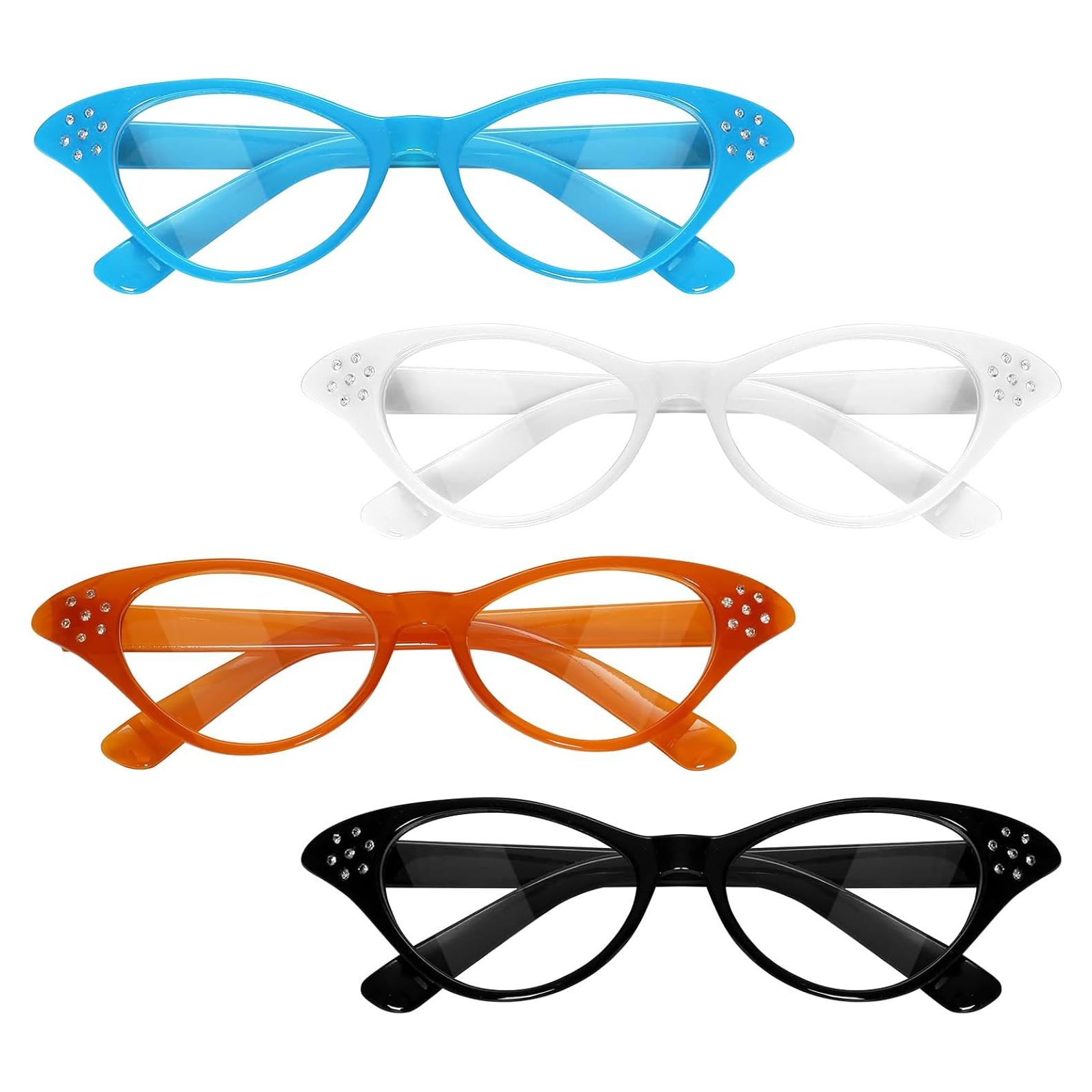 Gafas de Ojo de Gato Vintage Fumwase 4PCS para Mujeres