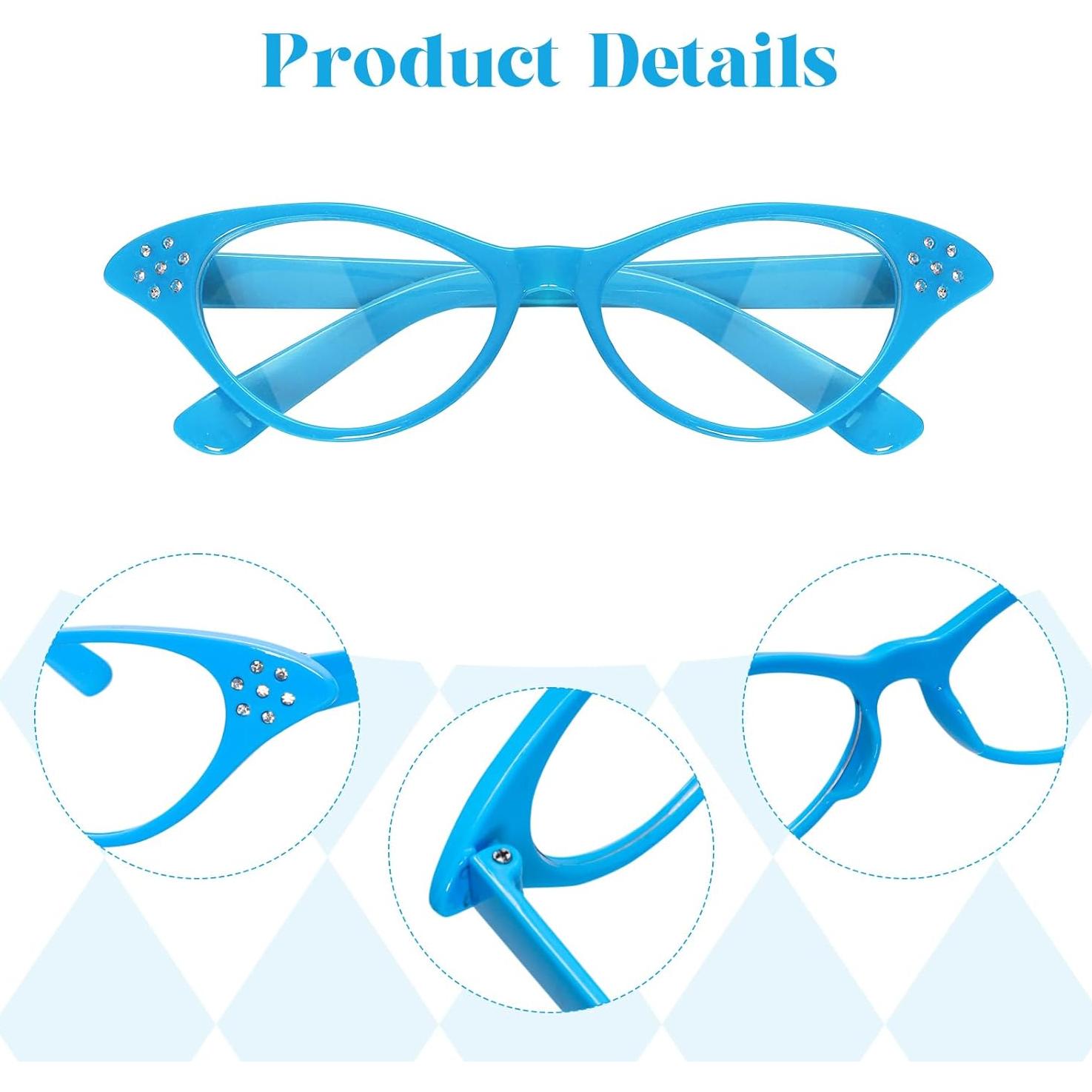 Gafas de Ojo de Gato Vintage Fumwase 4PCS para Mujeres