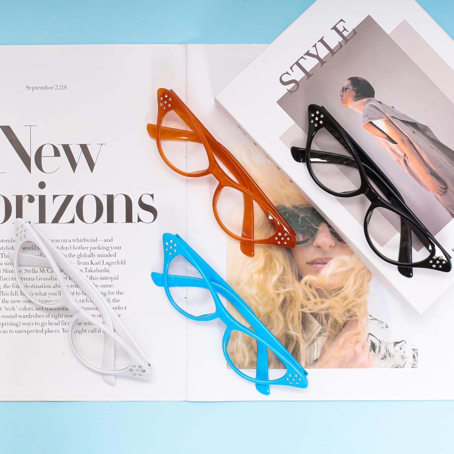 Gafas de Ojo de Gato Vintage Fumwase 4PCS para Mujeres