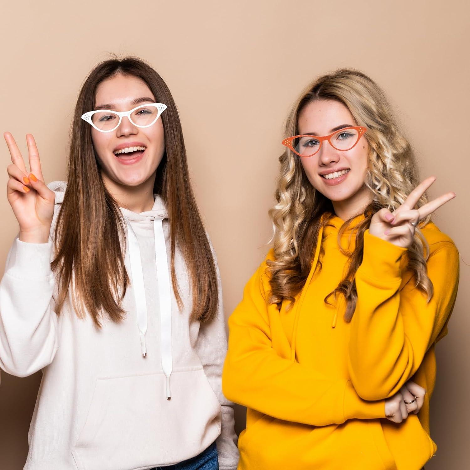 Gafas de Ojo de Gato Vintage Fumwase 4PCS para Mujeres