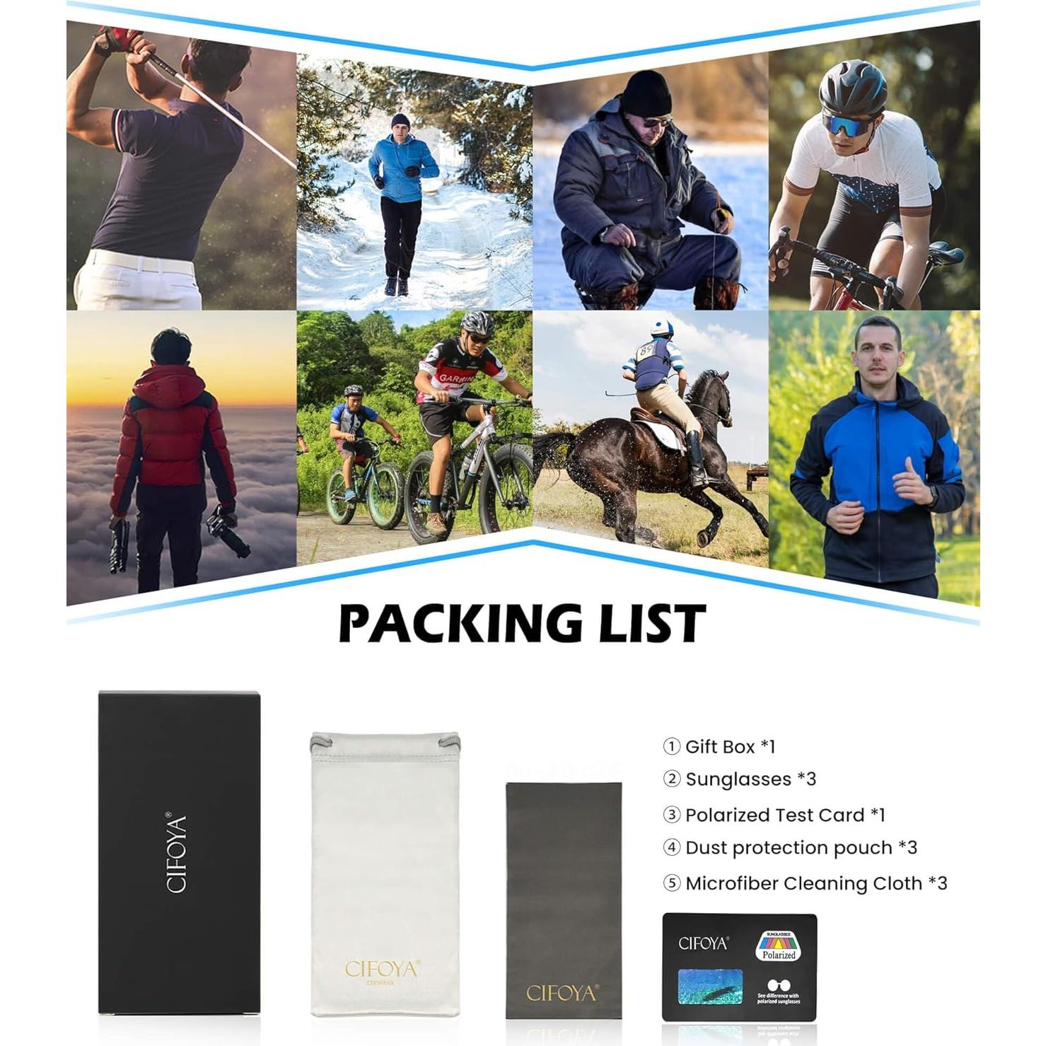Gafas de sol deportivas polarizadas CIFOYA UV400 para hombre